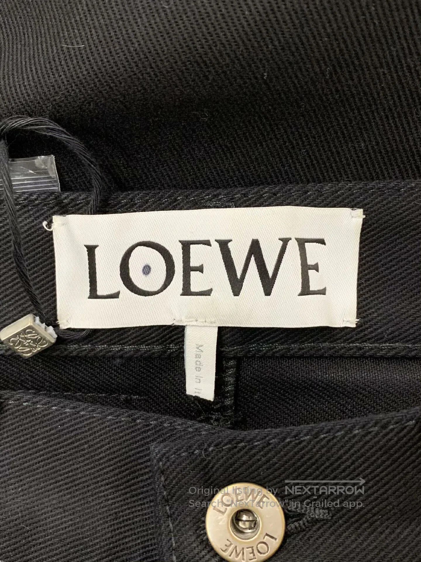 Loewe LOEWE Leather Logo Straight-leg Pants. Size US 26 / EU 42 - 3 Thumbnail