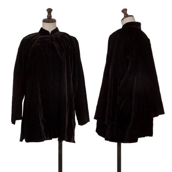 Comme des Garcons Comme Des Garcons Black Vintage Velvet Chinese Top Size S / US 4 / IT 40 - 1 Thumbnail