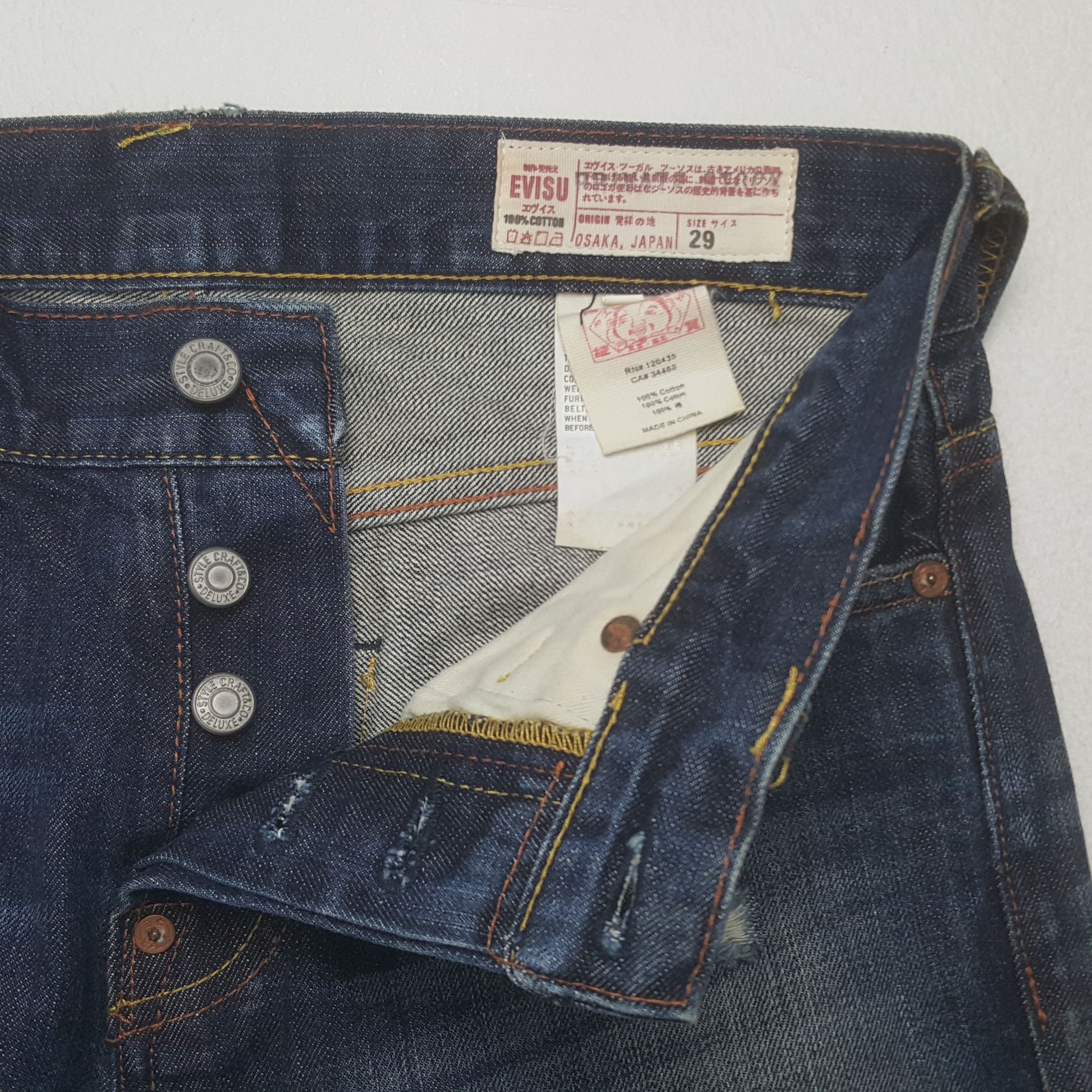 Evisu Evisu Japan No 3 Selvedge Custom Art Daicock Denim Jeans Size US 30 / EU 46 - 13 Thumbnail