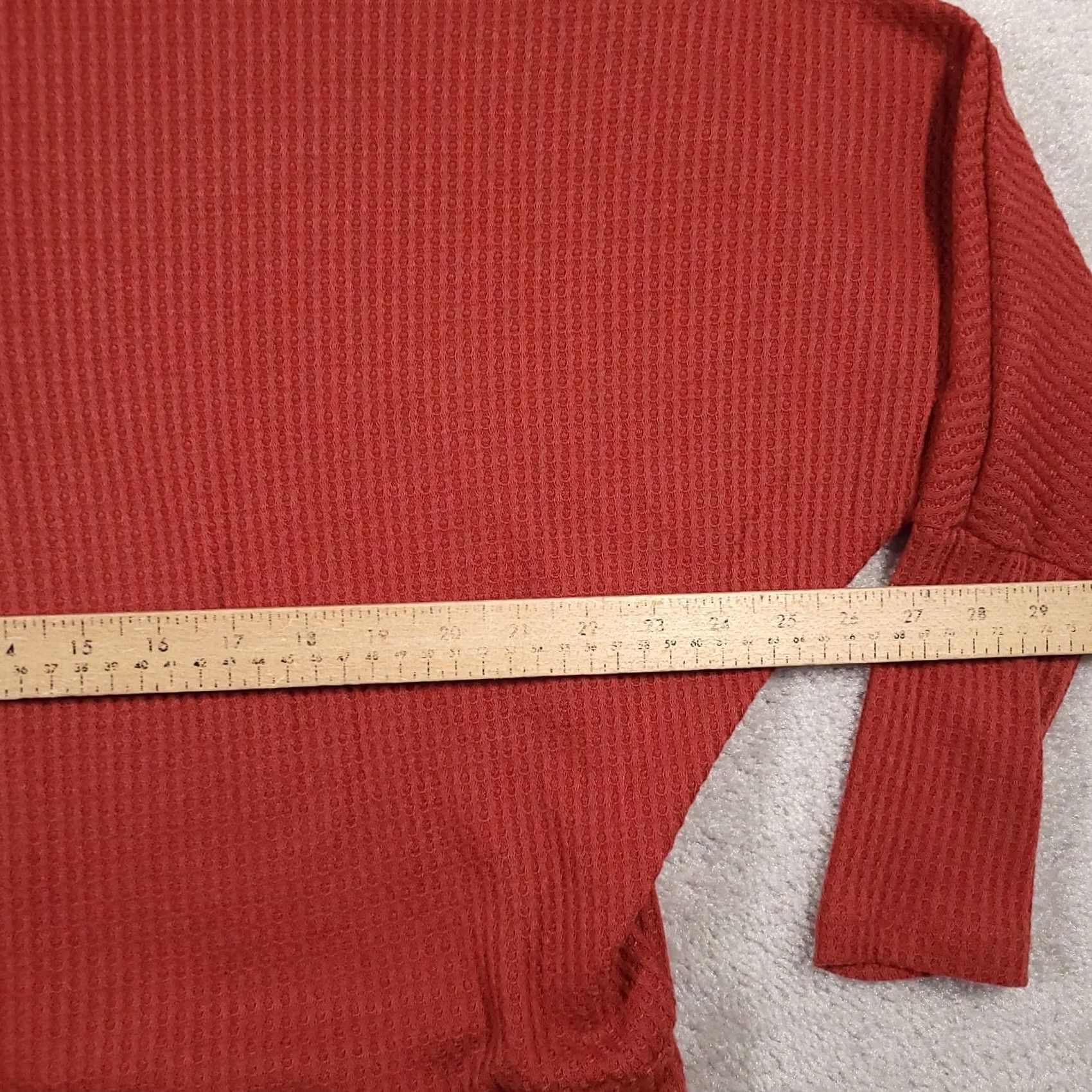 Rusty REB & J 220 Shirt Women's Medium Rust Orange Thermal Waffle Knit Shirt Size M / US 6-8 / IT 42-44 - 6 Thumbnail