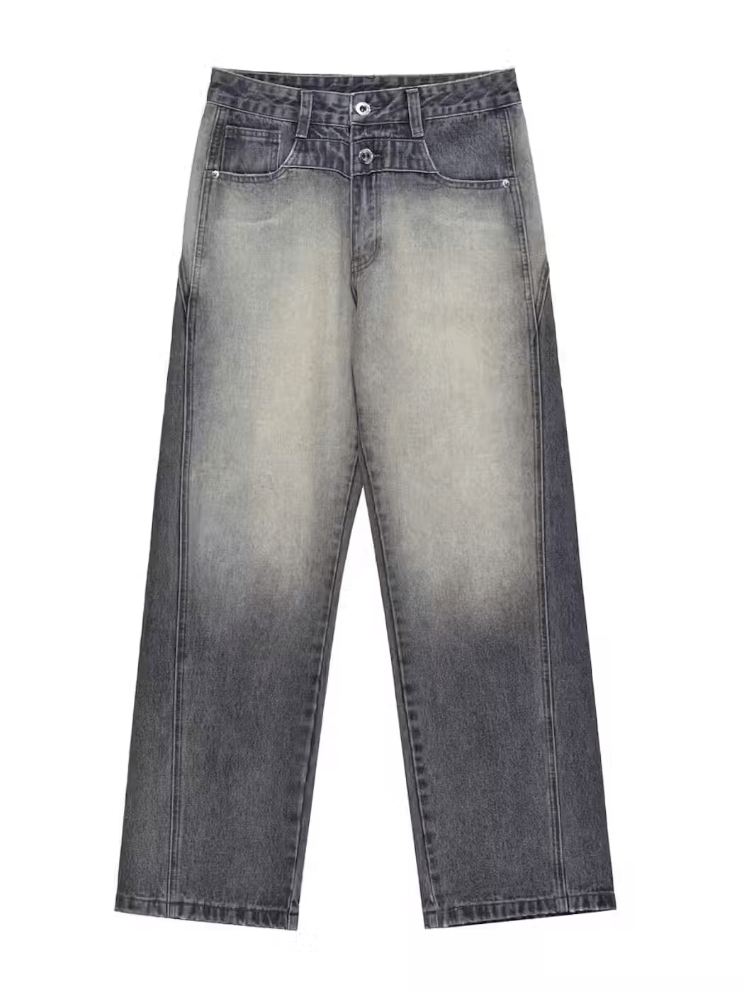 Japanese Brand × Jean Washed and distressed baggy wide-leg jeans Size US 32 / EU 48 - 2 Thumbnail