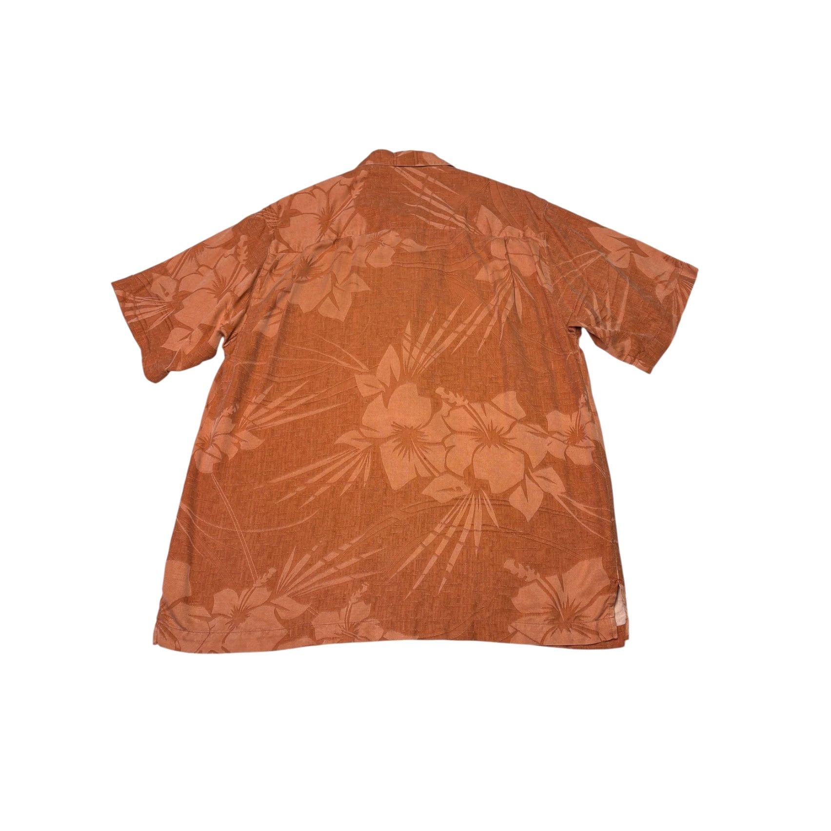Tommy Bahama Tommy Bahama Mens Silk Camp Shirt Orange Tropical Hibiscus Floral Jacquard M Size US M / EU 48-50 / 2 - 4 Thumbnail