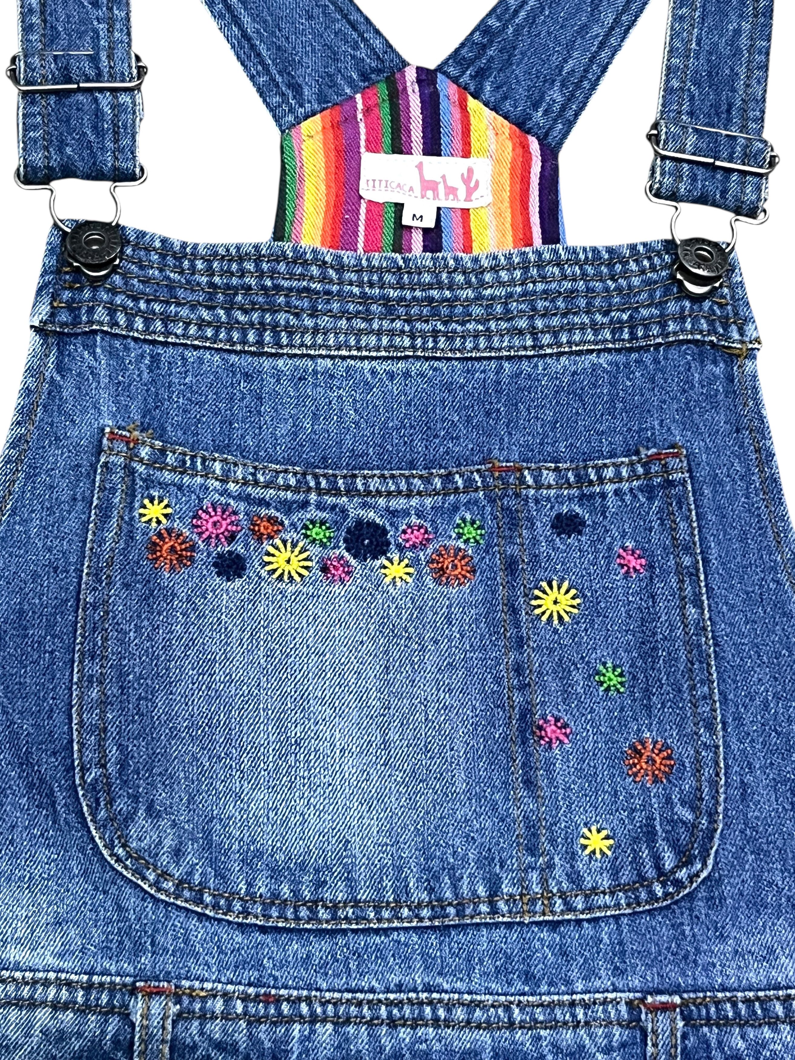 VIBE Vintage TITICACA Baggy Denim Overall w/ Embroidery Size 30" / US 8 / IT 44 - 8 Thumbnail