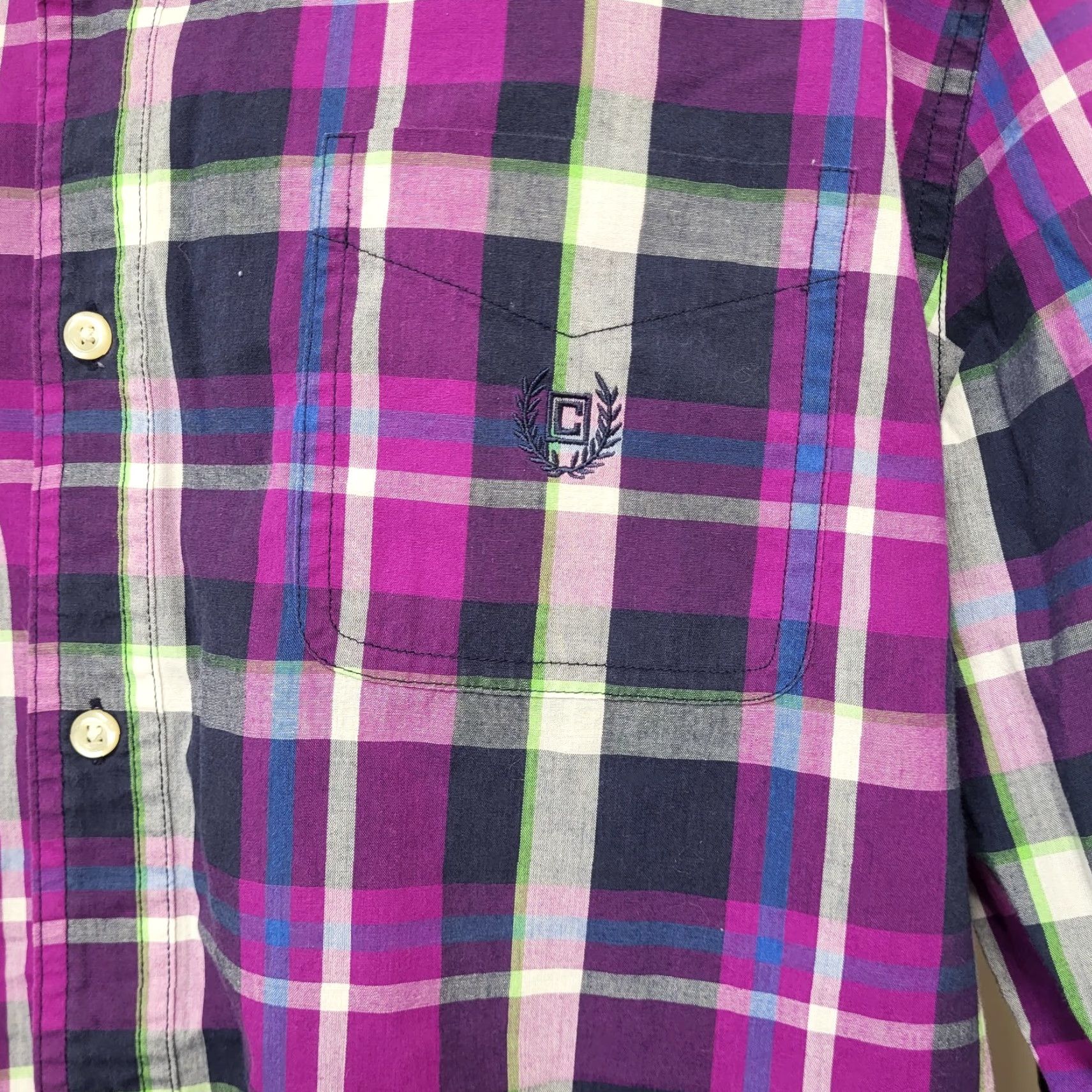 Chaps Chaps Shirt Men's XL/TG Purple Pink Black Long Sleeved Mardas Plaid Preppy Button-Up Button-Front Collared Customizable? (No) Size US XL / EU 56 / 4 - 4 Thumbnail