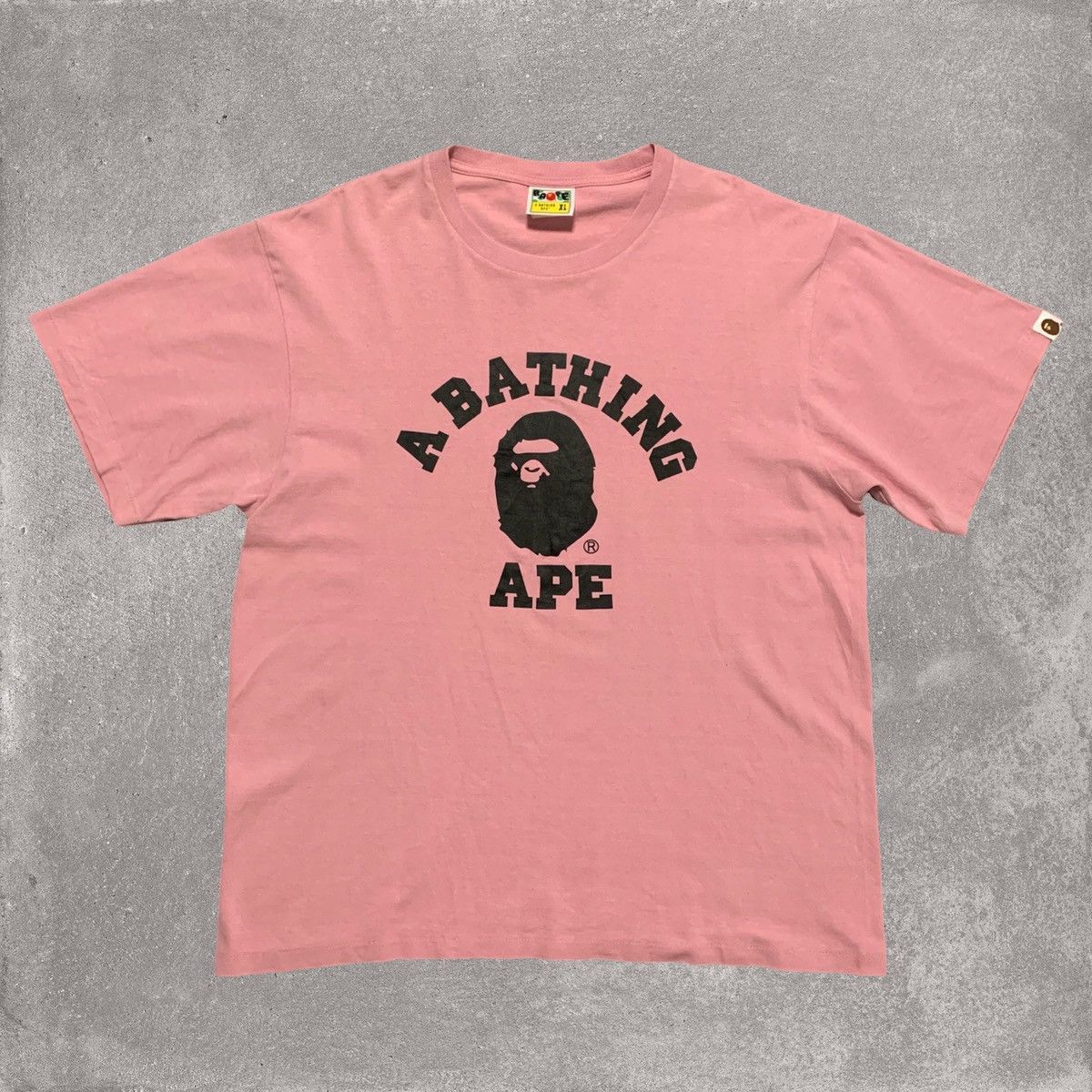 image of Bape XL College Pink A Bathing Ape Tee, Men's