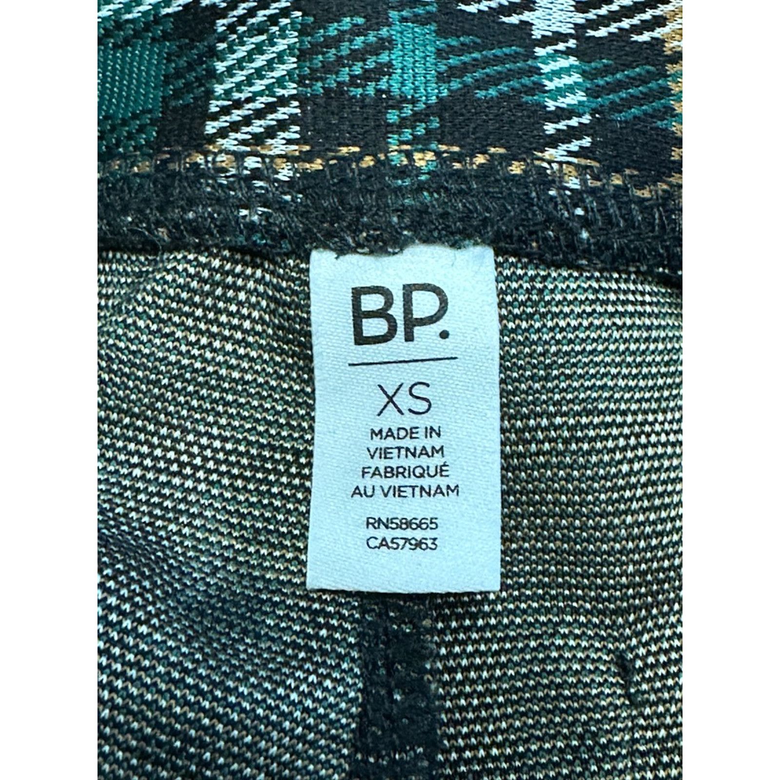 BP. BP Flare Pants Plaid High-Rise Waist Soft Green W XS NWT Size 26" / US 2 / IT 38 - 8 Thumbnail
