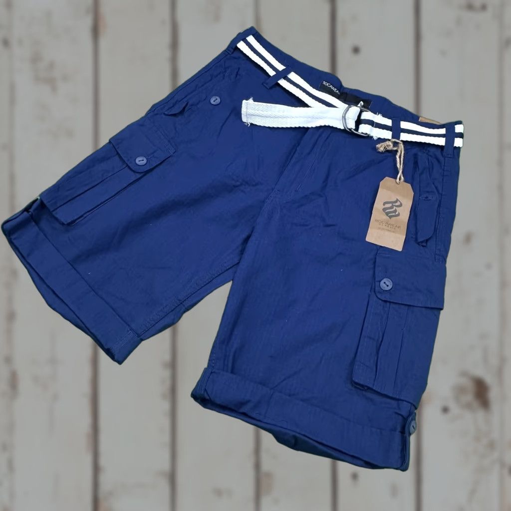 Rocawear Rocawear Jay-Z Blueprint Cargo Shorts Mens W34 Blue Belted Pockets NWT Size US 34 / EU 50 - 1 Thumbnail