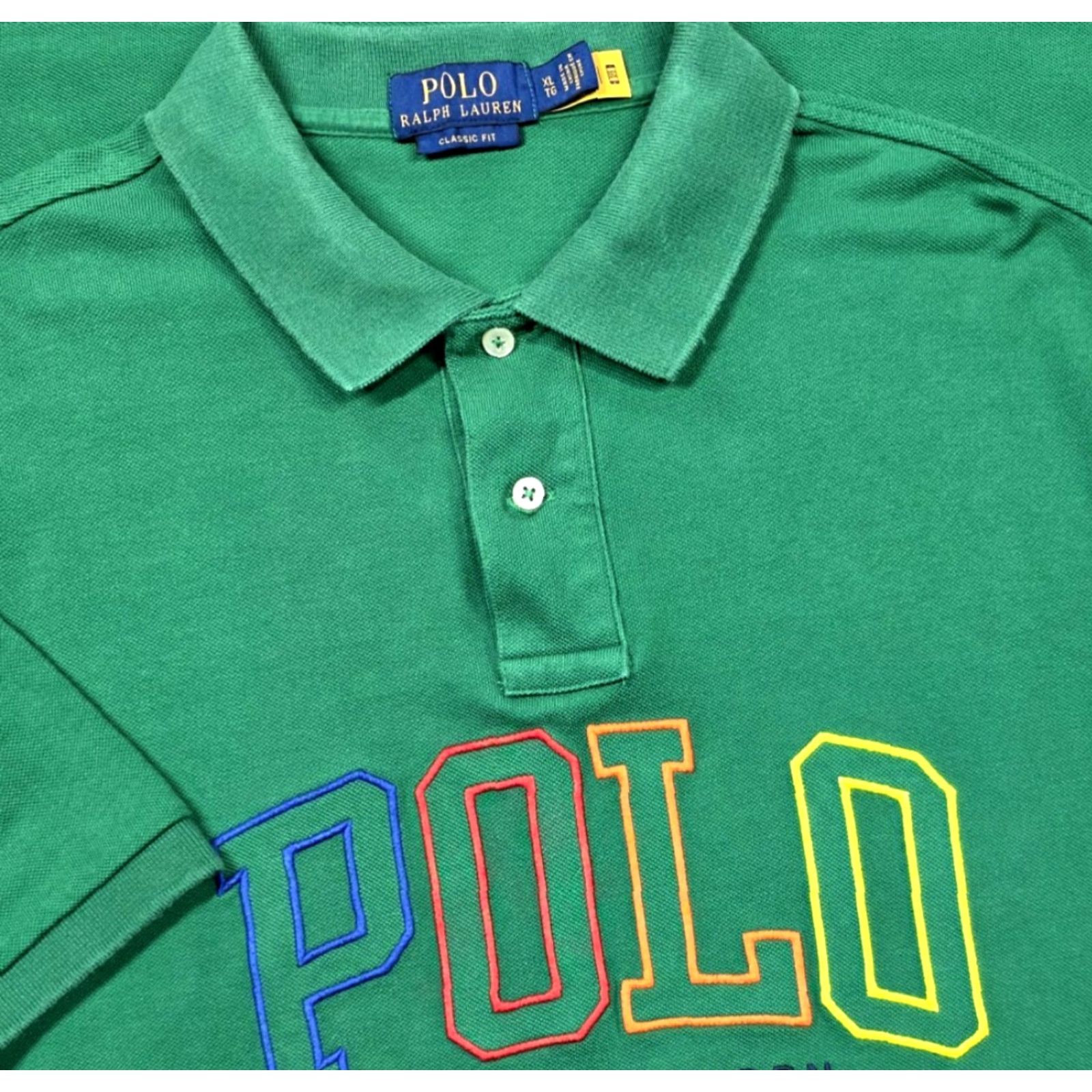 Polo Ralph Lauren Polo Ralph Lauren Rugby Mens XL Green Polo Shirt Multicolor Big Spellout Logo Shirt XL Mens Green Polo Ralph Lauren Rugby Logo Big Pony Shirt Size US XL / EU 56 / 4 - 2 Thumbnail
