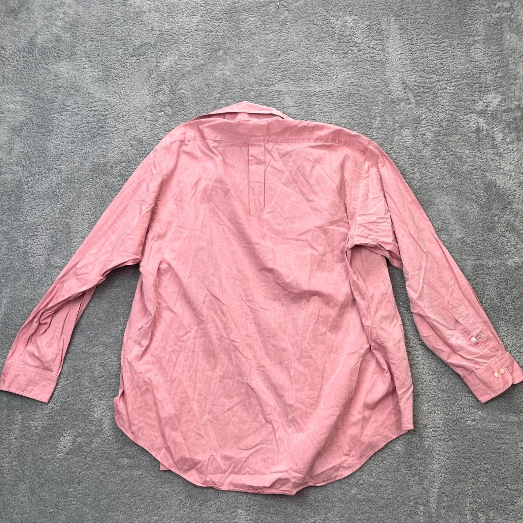 Ralph Lauren VINTAGE Ralph Lauren Shirt Mens Pink Dress Oxford Chambray Yarmouth Pony Logo 17 Size 46R - 2 Thumbnail