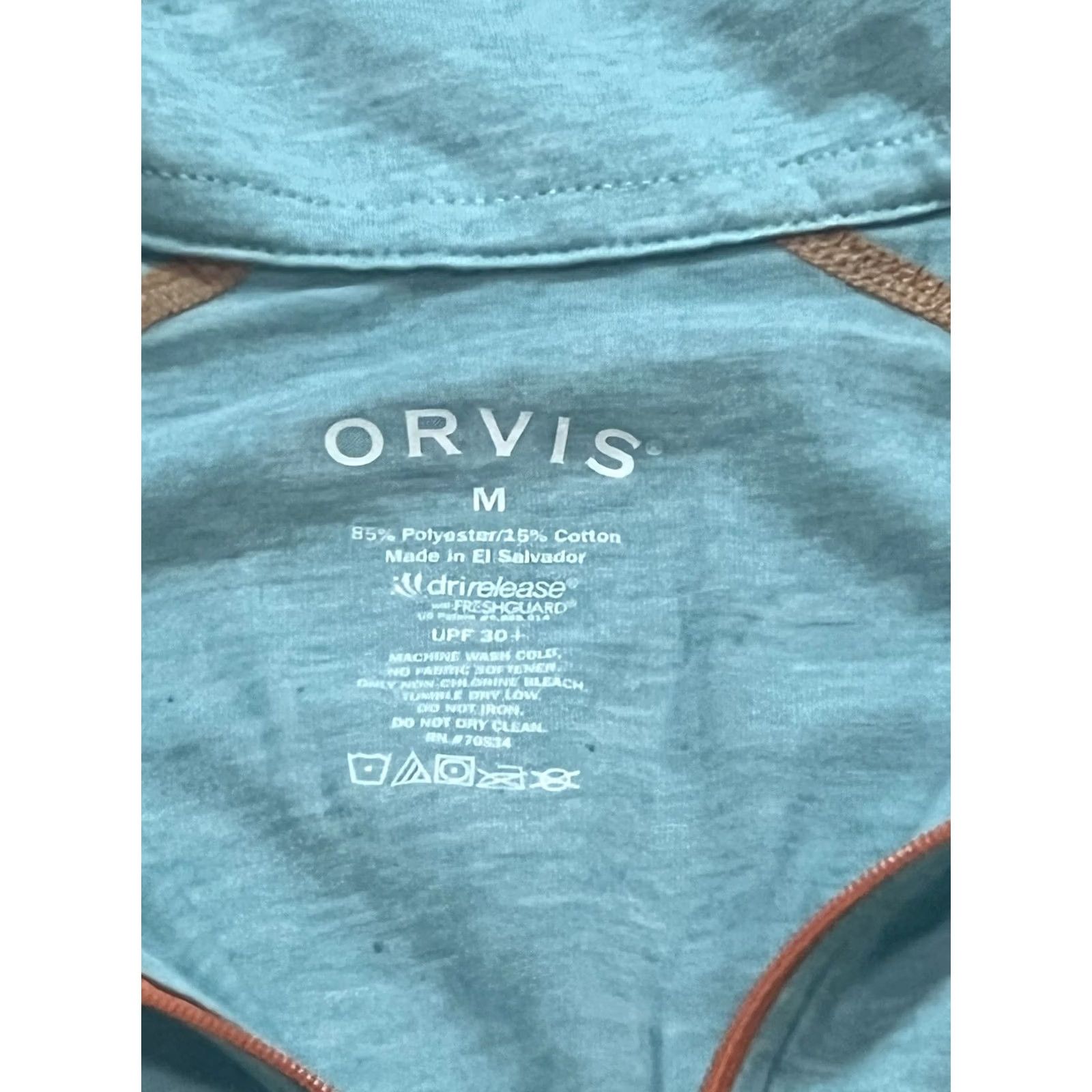 Orvis Orvis Dri-Release Quarter Zip Pullover Shirt Aqua Blue UPF 30 Men’s Medium Size US M / EU 48-50 / 2 - 5 Thumbnail
