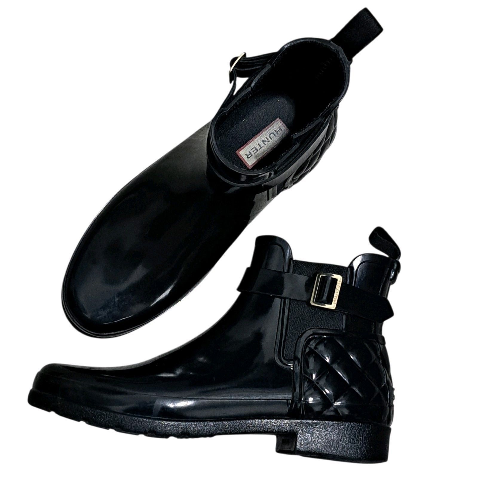 Hunter Hunter Women's Refined Quilted Gothic Winter Rain Rubber Che Size US 9 / IT 39 - 2 Thumbnail