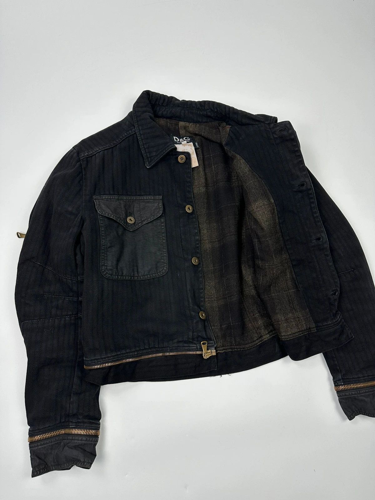 Dolce & Gabbana Dolce Gabbana SS03 Black Cargo Détachable Denim Jacket Coat Size US L / EU 52-54 / 3 - 4 Thumbnail