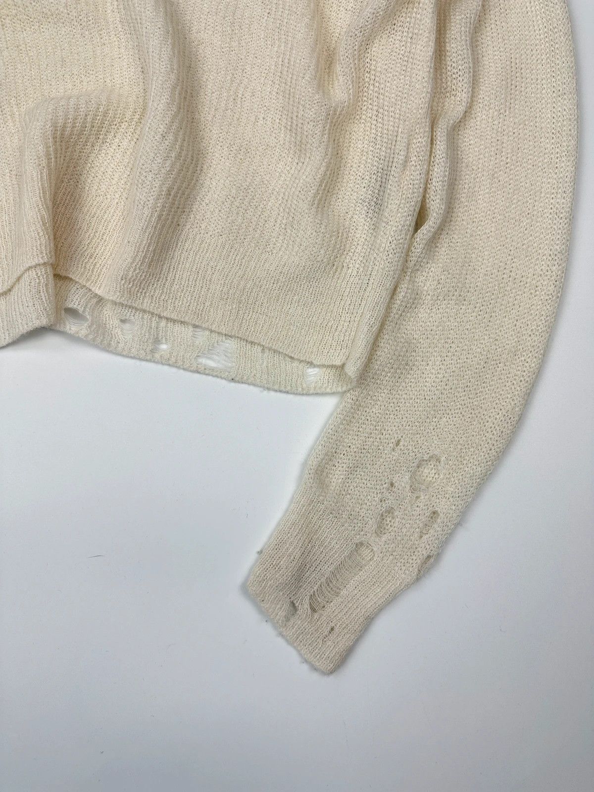 Acne Studios Acne Studio SS2017 Destroy Holes Knit Beige & White Sweater Size US S / EU 44-46 / 1 - 7 Thumbnail