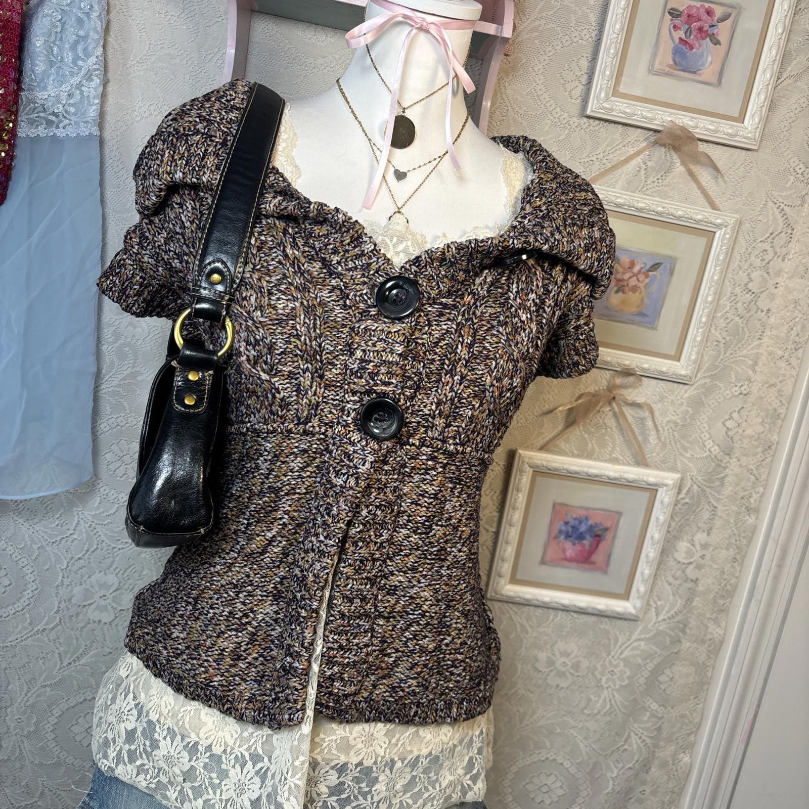 Other vintage cozy chunky knit babydoll cardigan Size M / US 6-8 / IT 42-44 - 2 Thumbnail