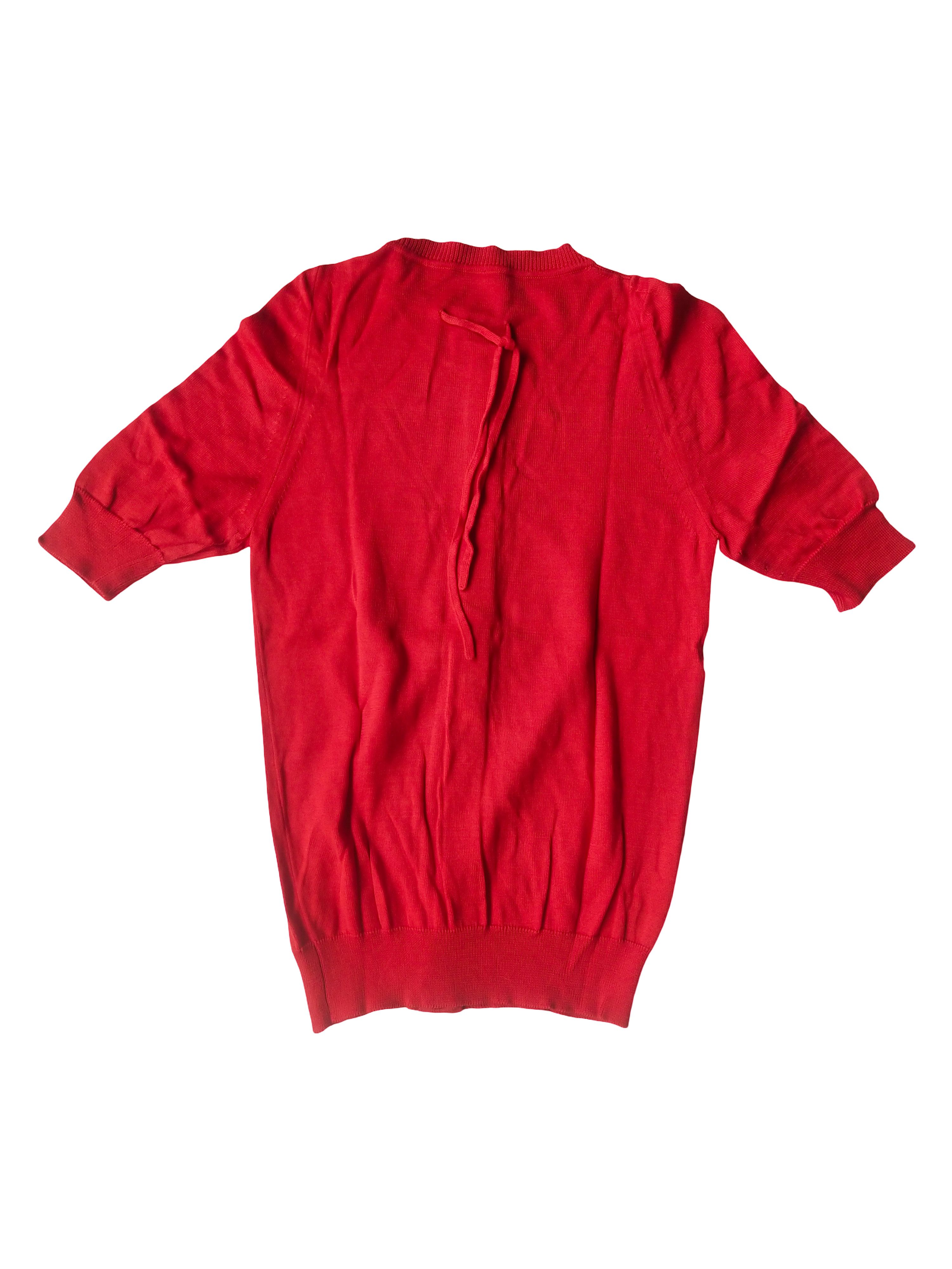 Vintage Yuri Park Milano Artisan Red Short Sleeve Knit Cardigan Size S / US 4 / IT 40 - 6 Thumbnail