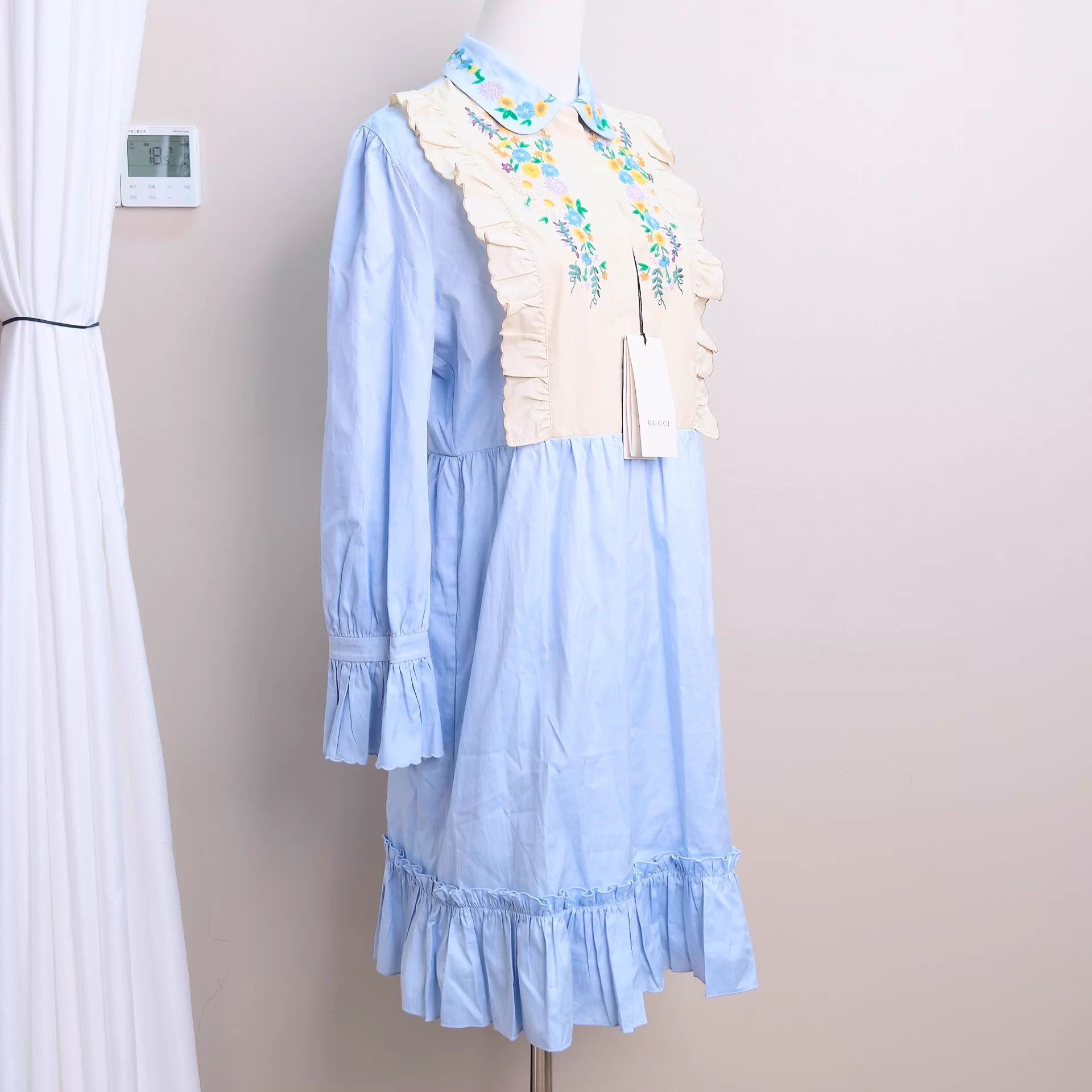 Gucci GUCCI Blue Floral Embroidered Dress 44 Size M / US 6-8 / IT 42-44 - 4 Thumbnail