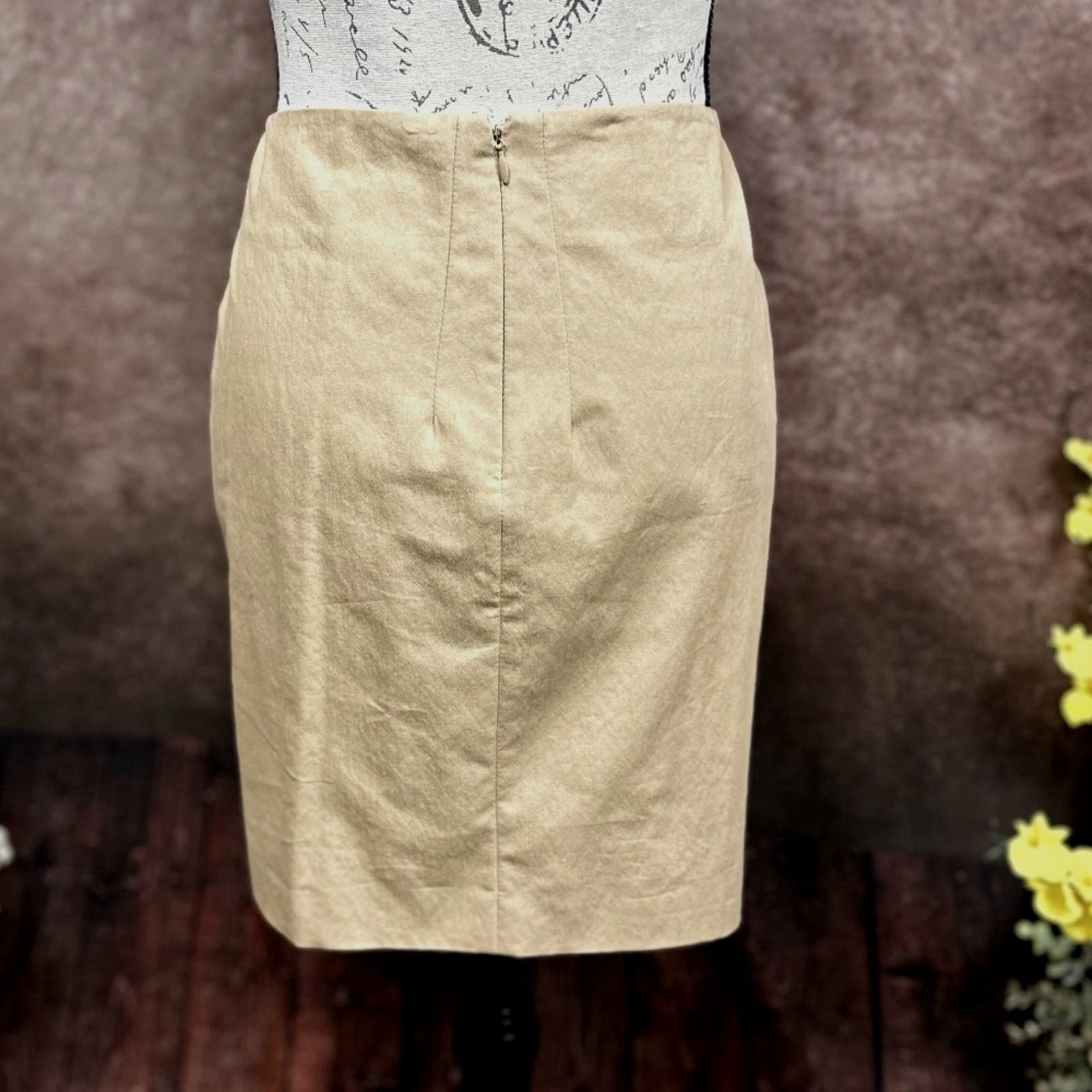 Cedric Charlier Cedric Charlier Knee Length Pencil Skirt Tan Size 8 Size M / US 6-8 / IT 42-44 - 6 Thumbnail