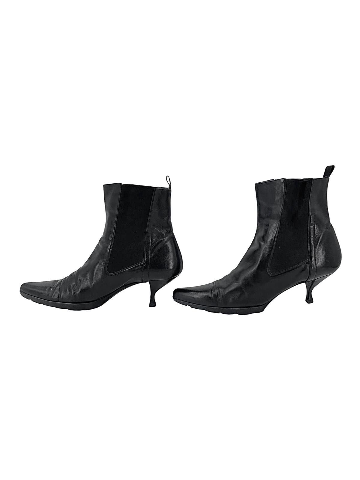 Prada Stivaletti Prada neri in pelle con tacco kitten heel – TG 39 Size US 9 / IT 39 - 7 Thumbnail