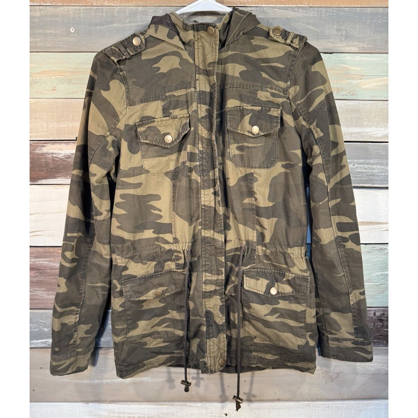 New Look NEW LOOK Women's Utility Military Camouflage Hooded Fitted Z Size S / US 4 / IT 40 - 2 Thumbnail