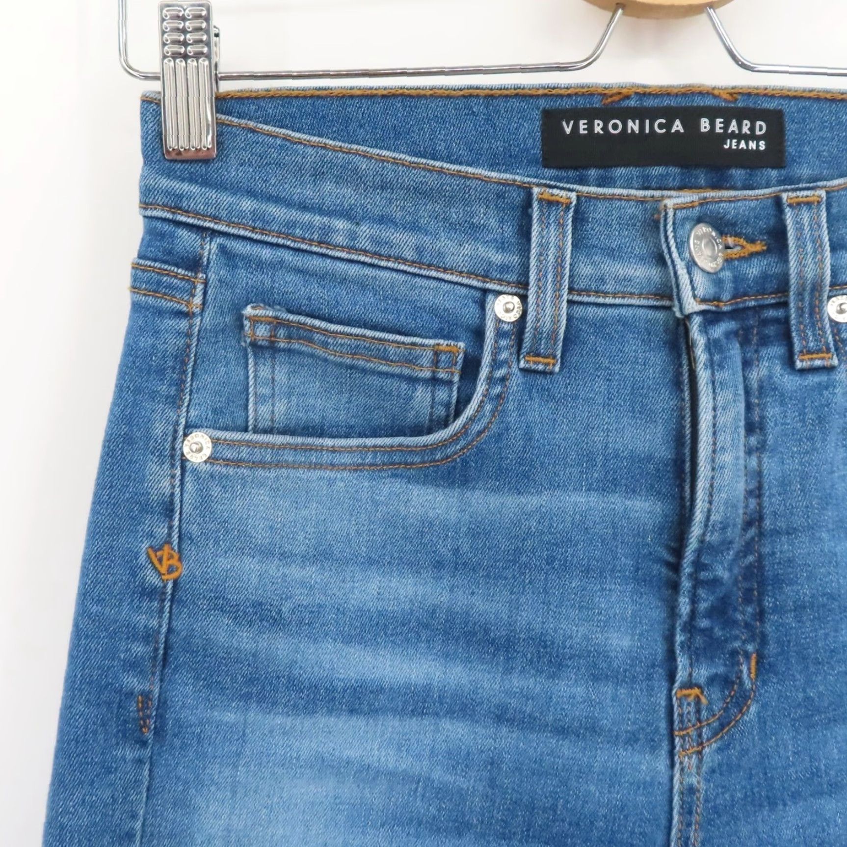 Veronica Beard VERONICA BEARD Jeans Women 27 Carly Kick Flare High Rise Denim 5-Pocket Blue Bohemian Cropped Modern Regular Mens? Size 27" / US 4 / IT 40 - 3 Thumbnail