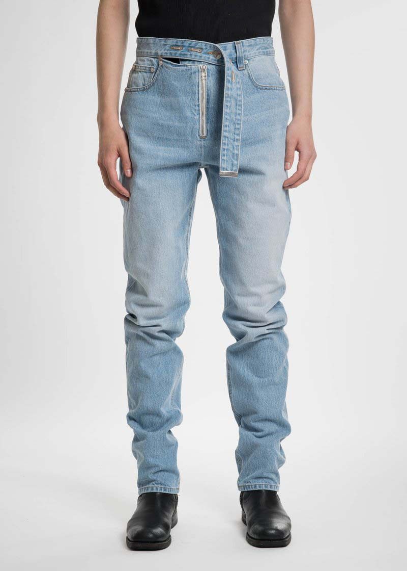Helmut Lang Shayne Oliver Belt Slim Straight Light Blue Jeans Size US 29 - 11 Thumbnail