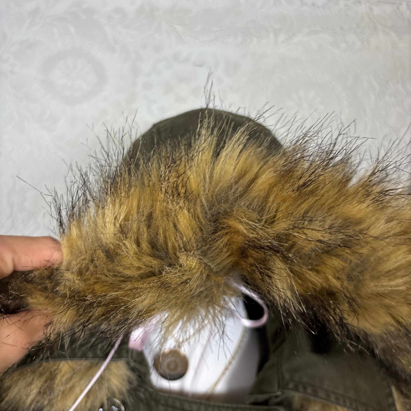 Guess y2k fur hood green jacket Size L / US 10 / IT 46 - 4 Thumbnail