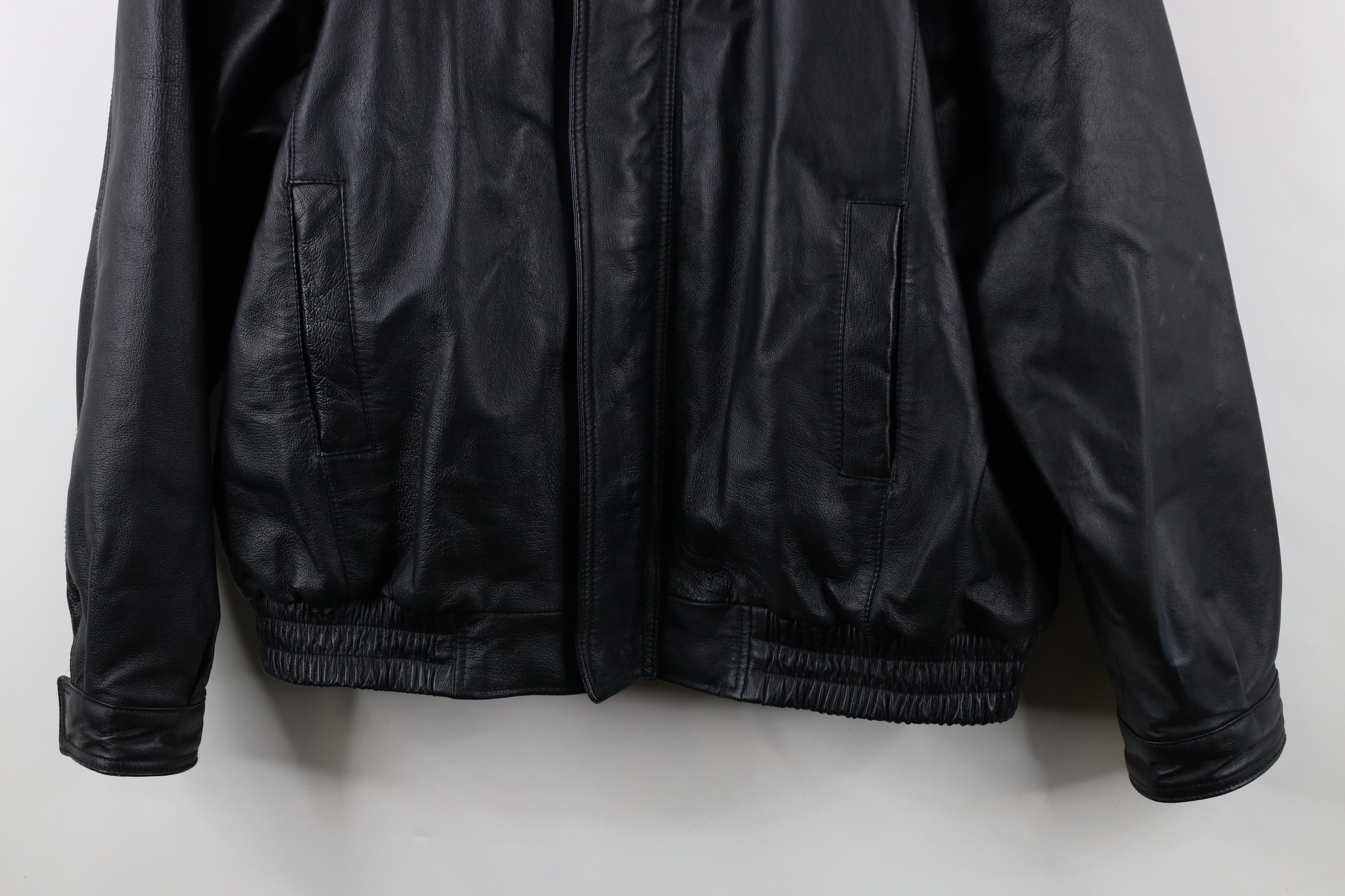 Vintage Vintage 90s Streetwear Leather CSX Docks Bomber Jacket Black Size US XL / EU 56 / 4 - 3 Thumbnail