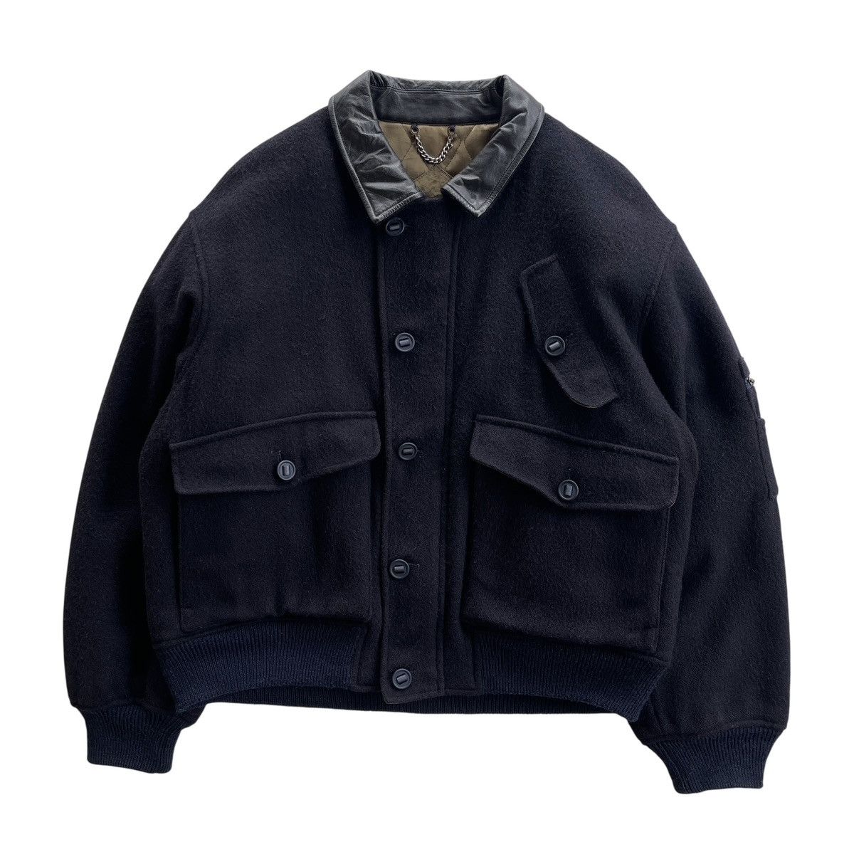 Japanese Brand Storm Island Wool Blouson Jacket Navy Size US M / EU 48-50 / 2 - 2 Thumbnail
