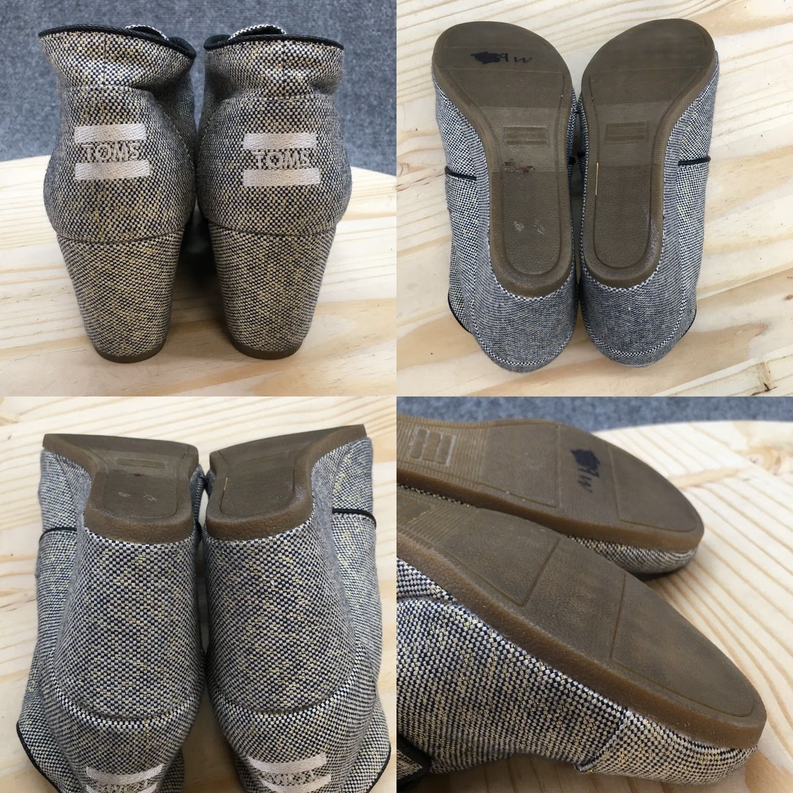 Toms Toms Womens 8 Desert Lace Up Wedge Ankle Bootie Grey Fabric Casual Boots 690515 Size US 8 / IT 38 - 8 Thumbnail