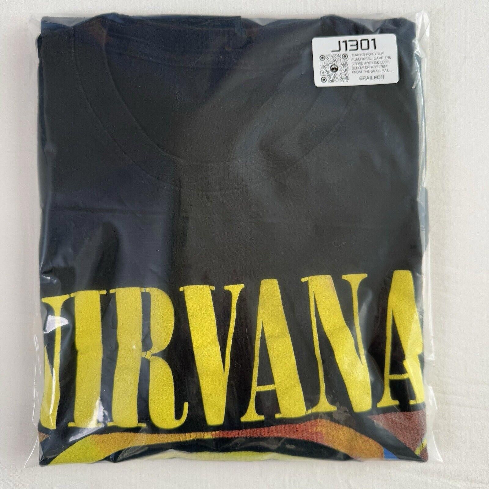 Nirvana Nirvana Smiley Logo Band T-Shirt Mens L Black Grunge Music Size US L / EU 52-54 / 3 - 7 Thumbnail