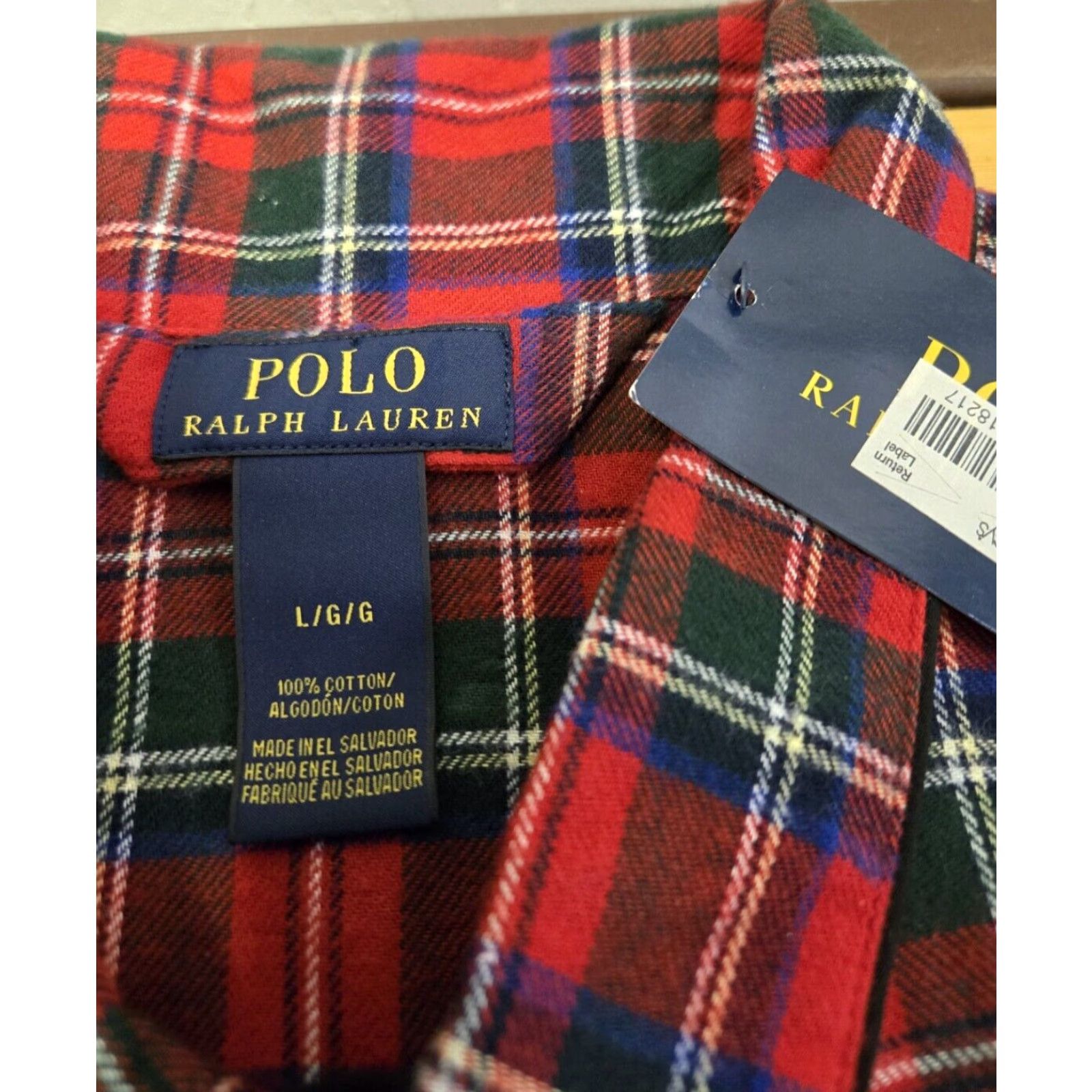 Polo Ralph Lauren Polo Ralph Lauren Pajama Top Shirt Long Sleeve Red Plaid Embroidered Logo 100% Cotton Flannel Large Mens Button Up Pajama Top Size US L / EU 52-54 / 3 - 5 Thumbnail