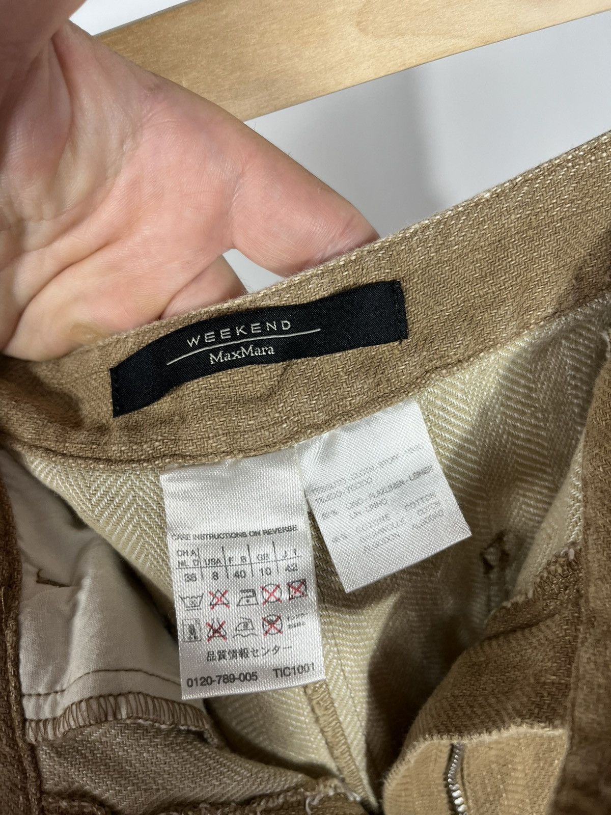 Max Mara MaxMara Weekend brown linen blend wide leg trousers pants Size 30" / US 8 / IT 44 - 10 Thumbnail