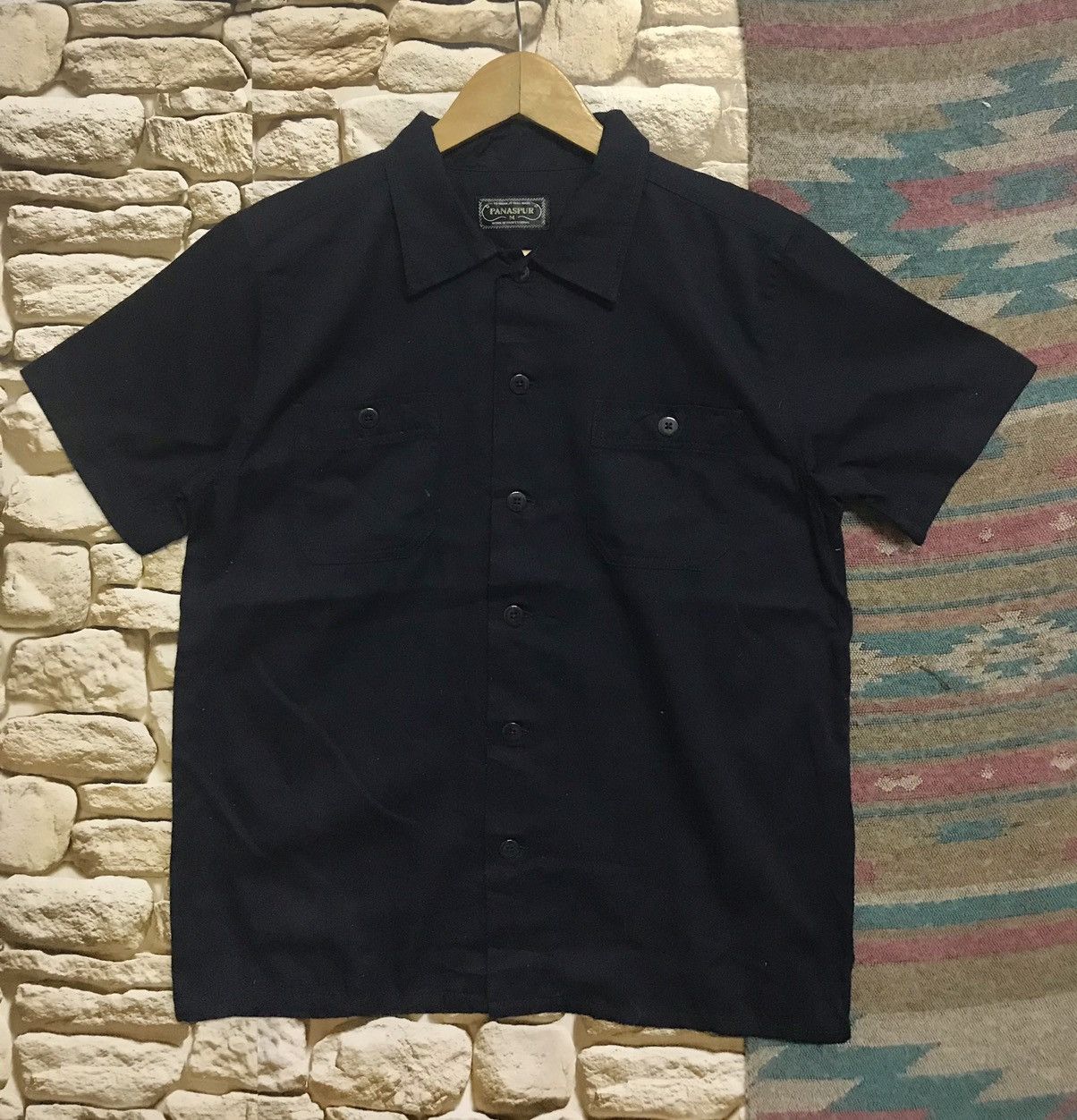 Japanese Brand Panaspur Workers Chain Stitch Shirt Size US M / EU 48-50 / 2 - 2 Thumbnail