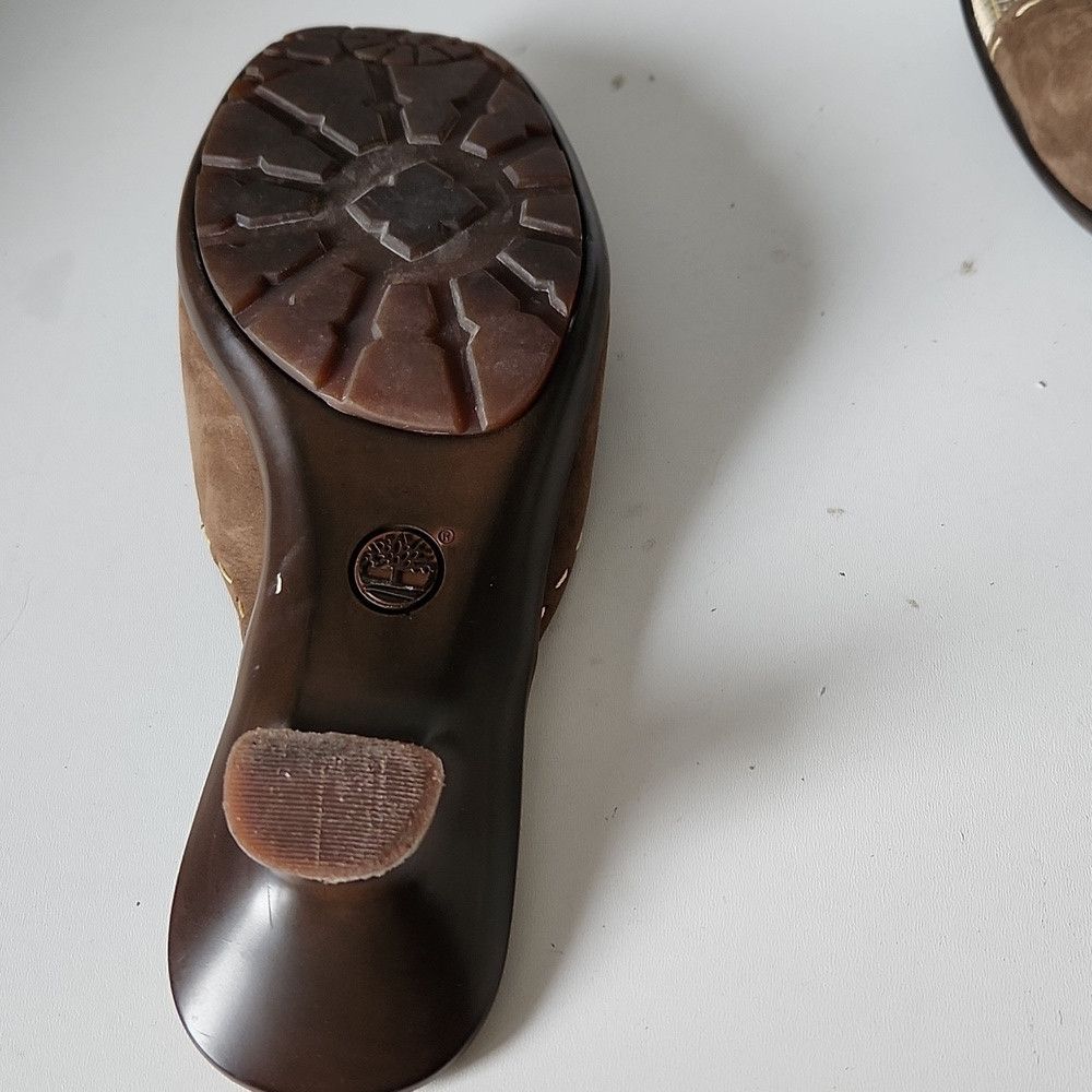 Timberland TIMBERLAND Mule Low Heel Sandals Open Toe Slip On Brown Le Size US 7 / IT 37 - 6 Thumbnail