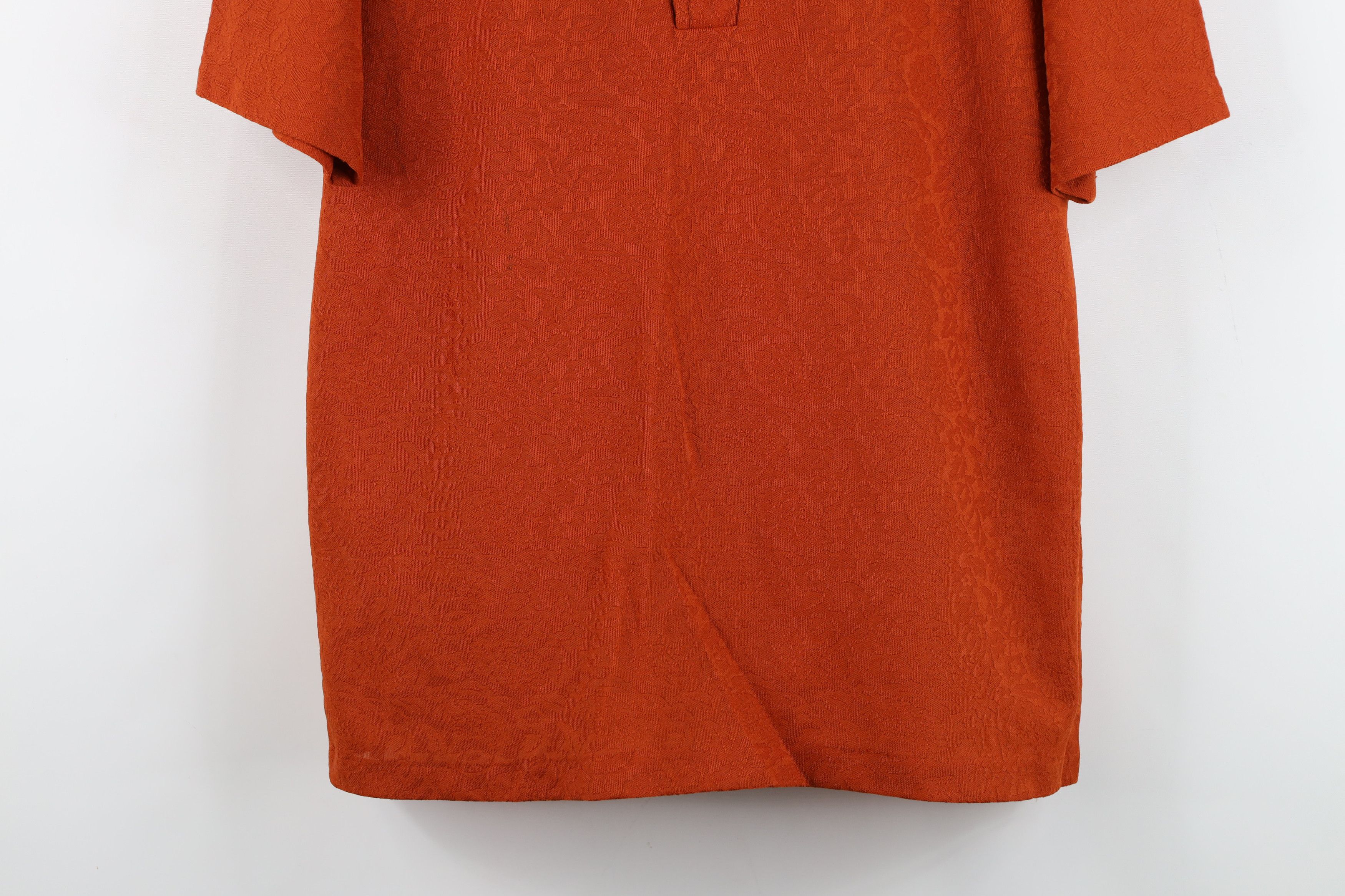 Vintage Vintage 60s 70s Streetwear Knit Collared Polo Orange USA Size US L / EU 52-54 / 3 - 3 Thumbnail