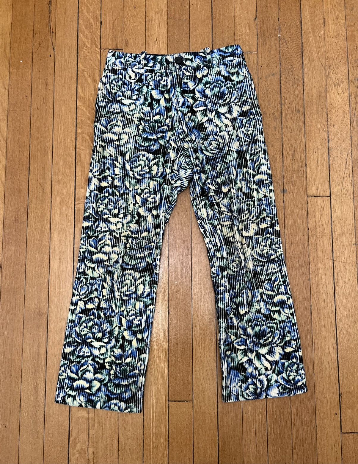 Other $850 Paco Rabanne Multicolor Corduroy Floral Print Trousers Size US 30 / EU 46 - 1 Thumbnail