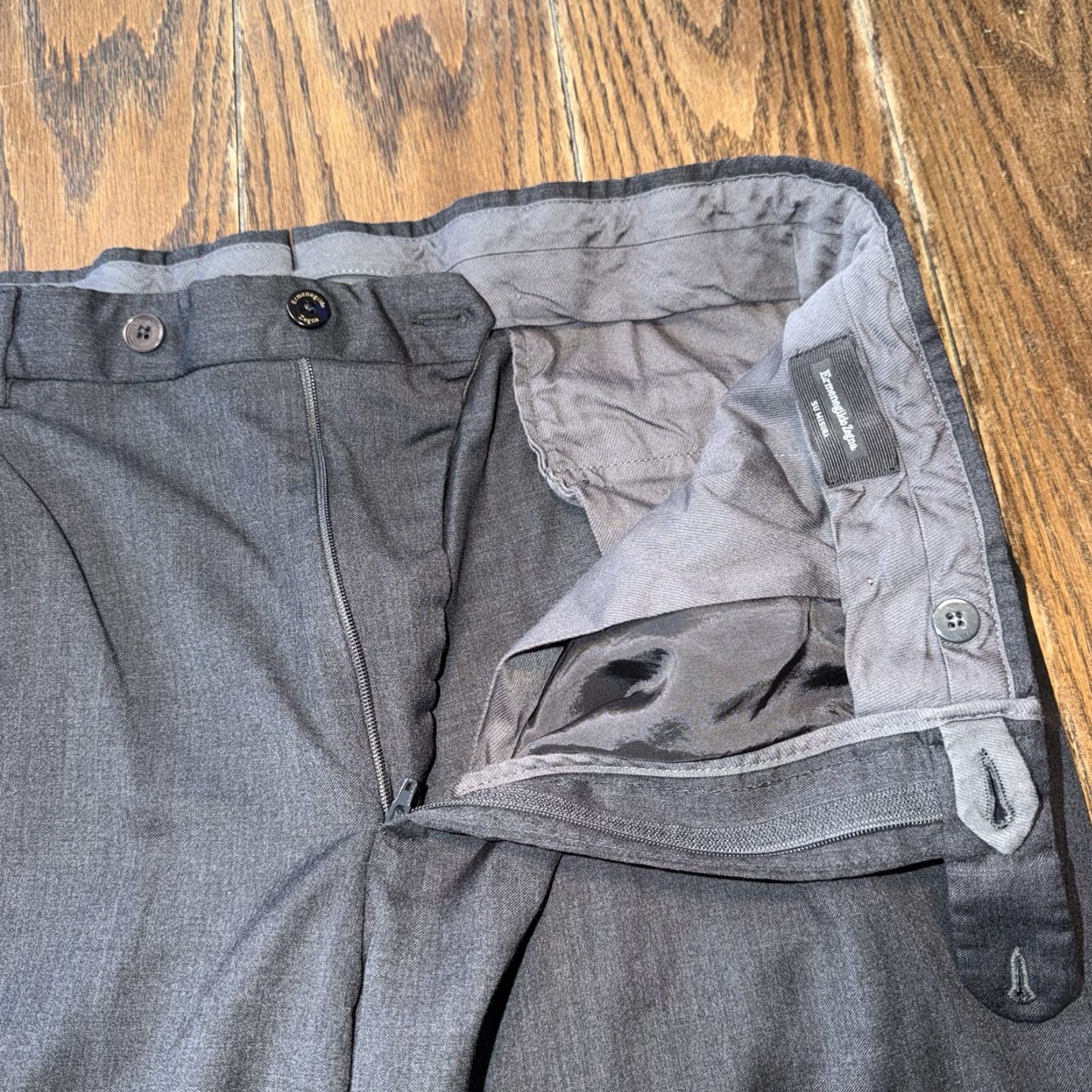 Ermenegildo Zegna Ermenegildo Zegna Pants Men 36x31 Wool Dress Dark Gray Mens Size US 36 / EU 52 - 4 Thumbnail