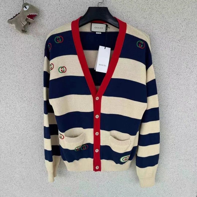 Gucci Gucci Striped small logo cardigan sweater 2501-Nextarrow Size US M / EU 48-50 / 2 - 1 Thumbnail