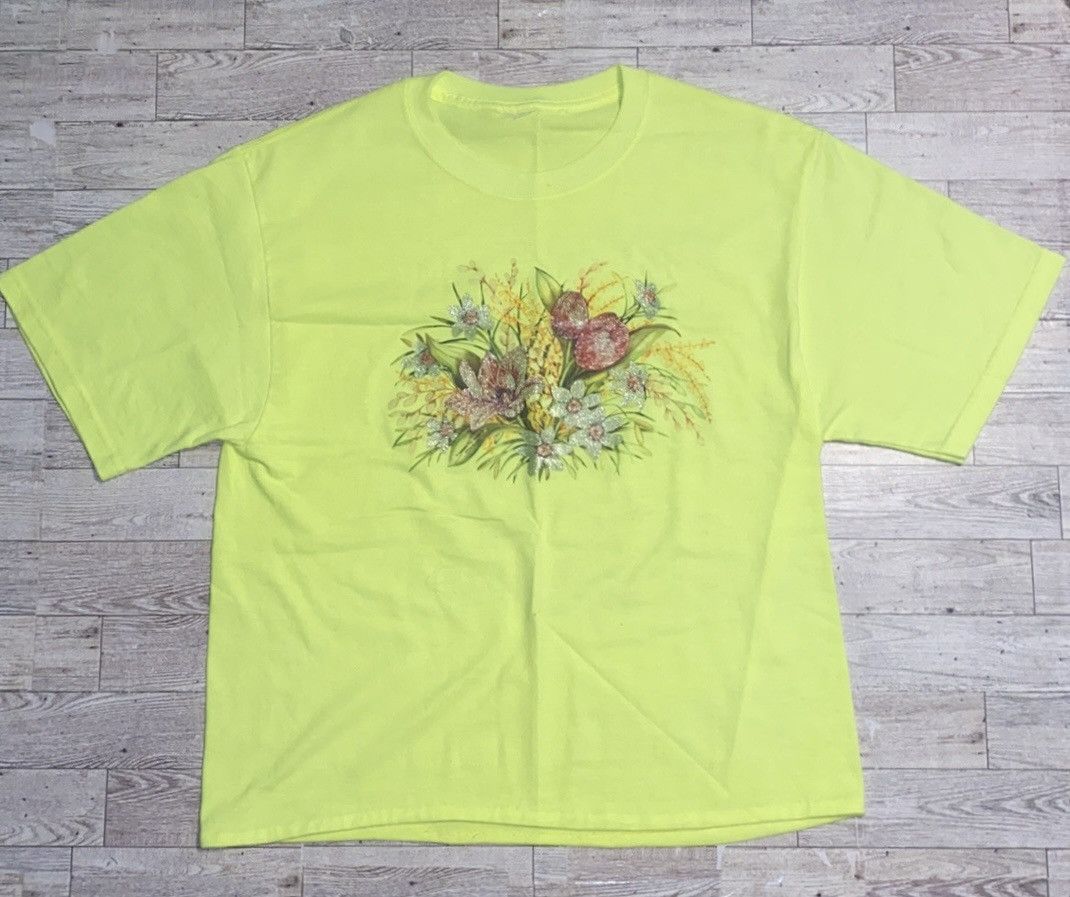 Vintage Vintage, Neon, Sparkle Wild Flower Print, Semi Cropped Tee Size S / US 4 / IT 40 - 6 Thumbnail