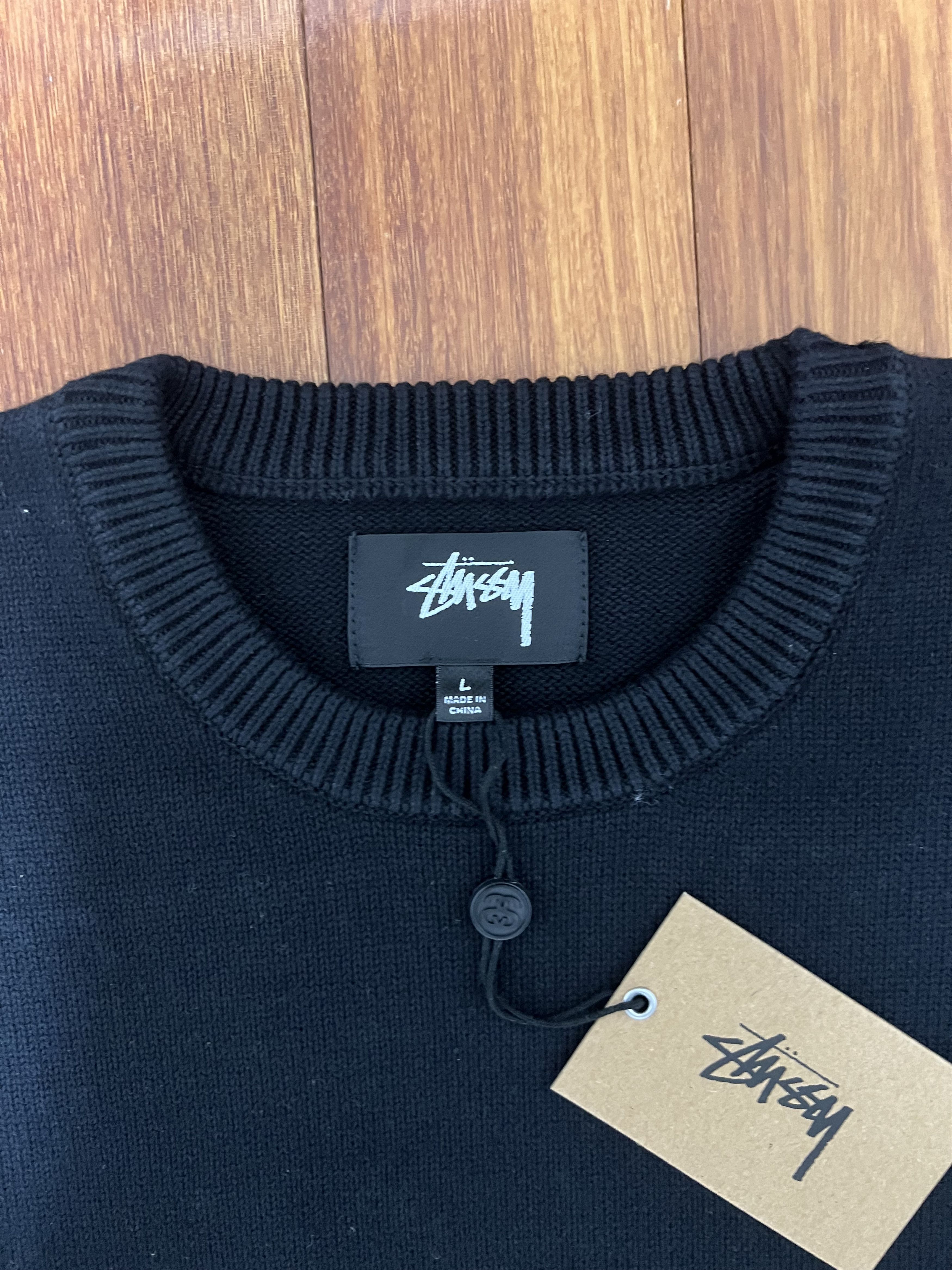 Stussy 💚 SS23 Stussy Black Authentic Workgear Sweater Large NEW Size US L / EU 52-54 / 3 - 4 Thumbnail