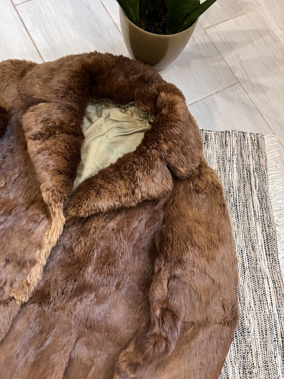 Vintage Hype Vintage Real Fur Jacket Brown Coats Avantgarde retro Size L / US 10 / IT 46 - 7 Thumbnail