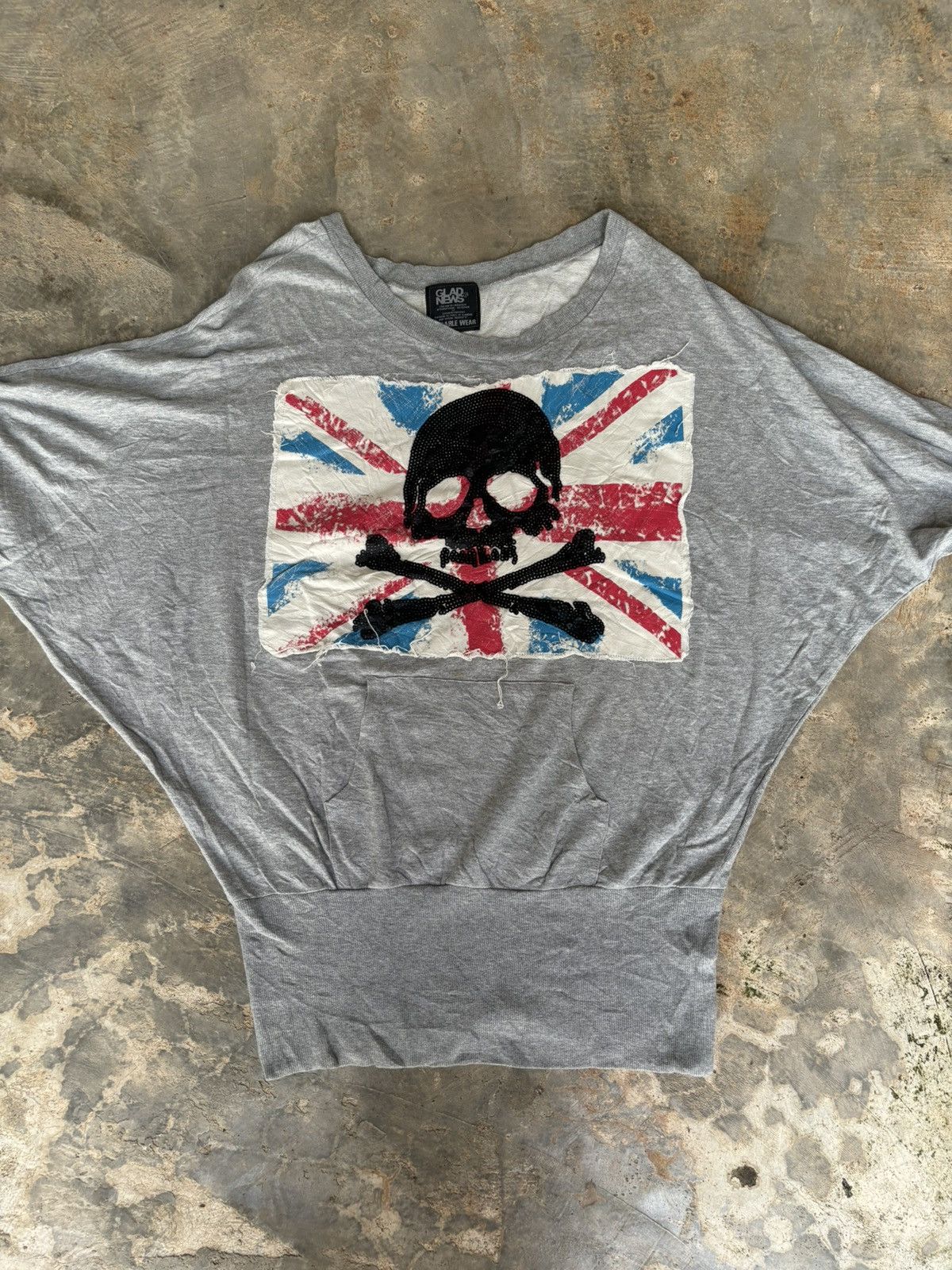 Hysteric Glamour Y2k Glad News Skull Over size Sweatshirt Size ONE SIZE - 2 Thumbnail
