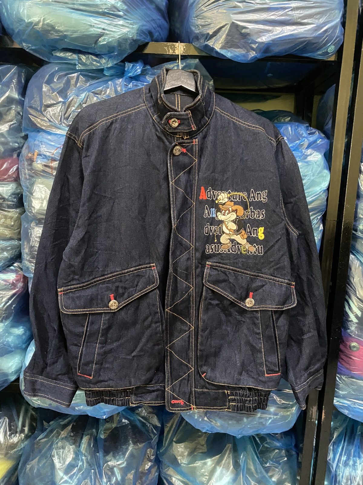 VINTAGE ANGELO GARBASUS DENIM ZIPPER JACKET