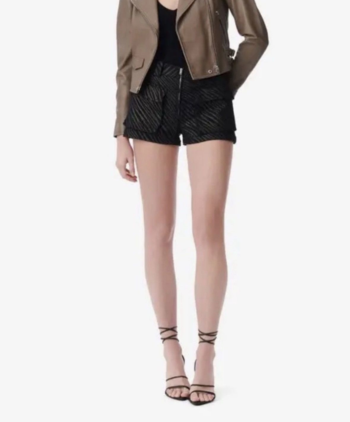 Iro NWT Iro Black Zebra-Print Shorts Size 30" / US 8 / IT 44 - 5 Thumbnail