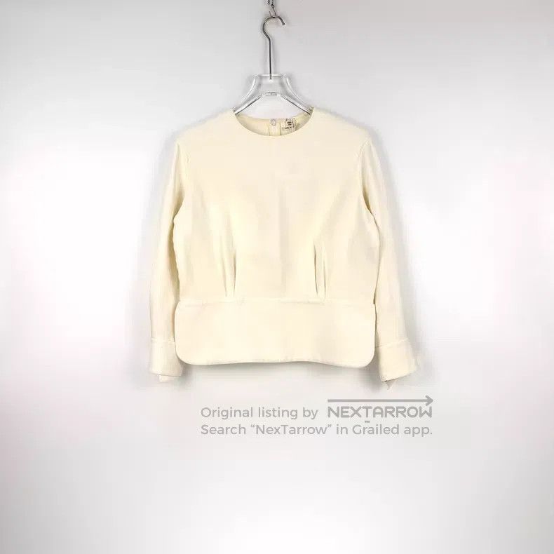 Hermes Hermes White mulberry silk cotton blouse Size XS / US 0-2 / IT 36-38 - 3 Thumbnail