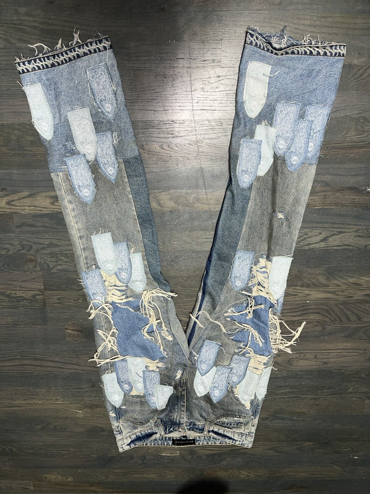 Who Decides War PATCHED ARCH REPAIRED BLOWOUT DENIM Size US 34 / EU 50 - 7 Thumbnail
