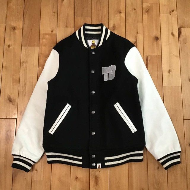 Bape × Nigo BAPE TERIYAKI BOYS leather sleeve varsity jacket Kanye NIGO Size US S / EU 44-46 / 1 - 3 Thumbnail