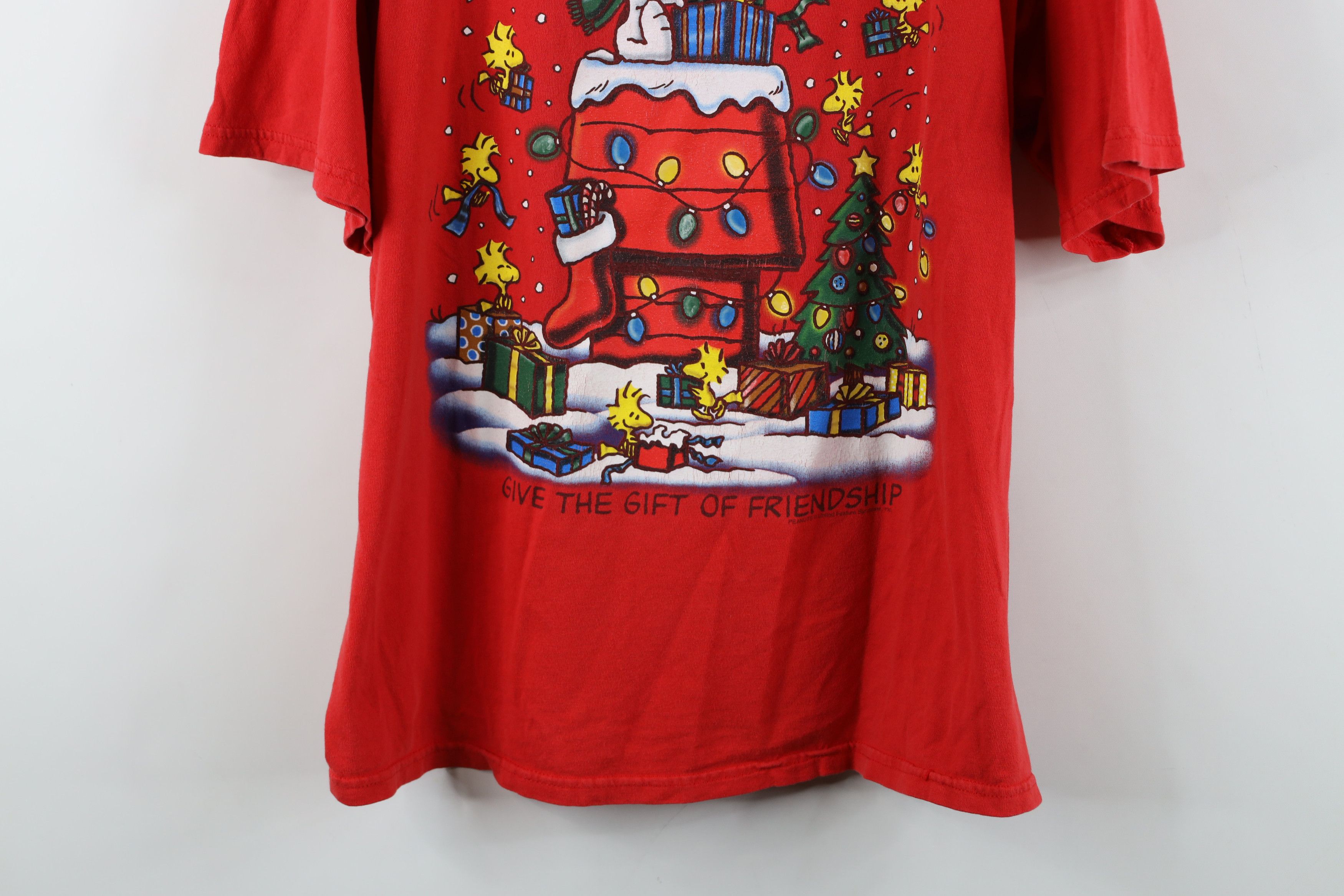 Vintage Vintage Peanuts Charlie Brown Snoopy Christmas T-Shirt Red Size US XL / EU 56 / 4 - 3 Thumbnail