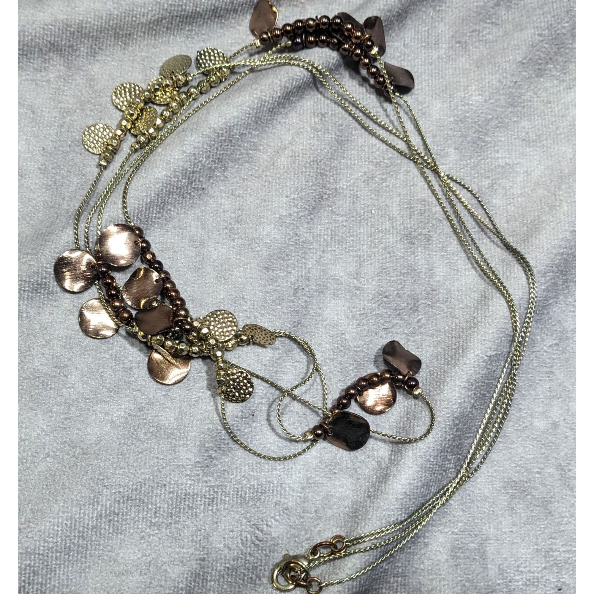 Other Elegant Bohemian Gold Tone Bead And Disc Charm Station Neckl Size ONE SIZE - 5 Thumbnail