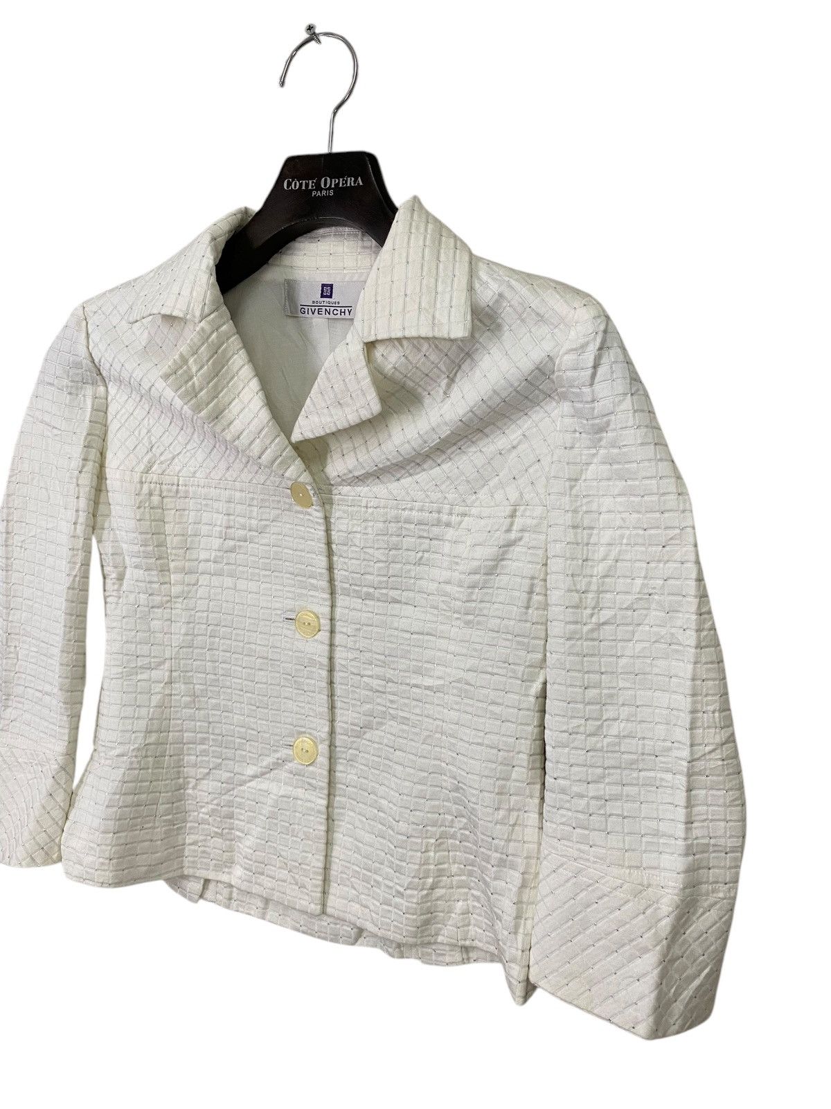 Designer × Givenchy × Vintage Boutiques givenchy plaid crop blazer Size M / US 6-8 / IT 42-44 - 3 Thumbnail